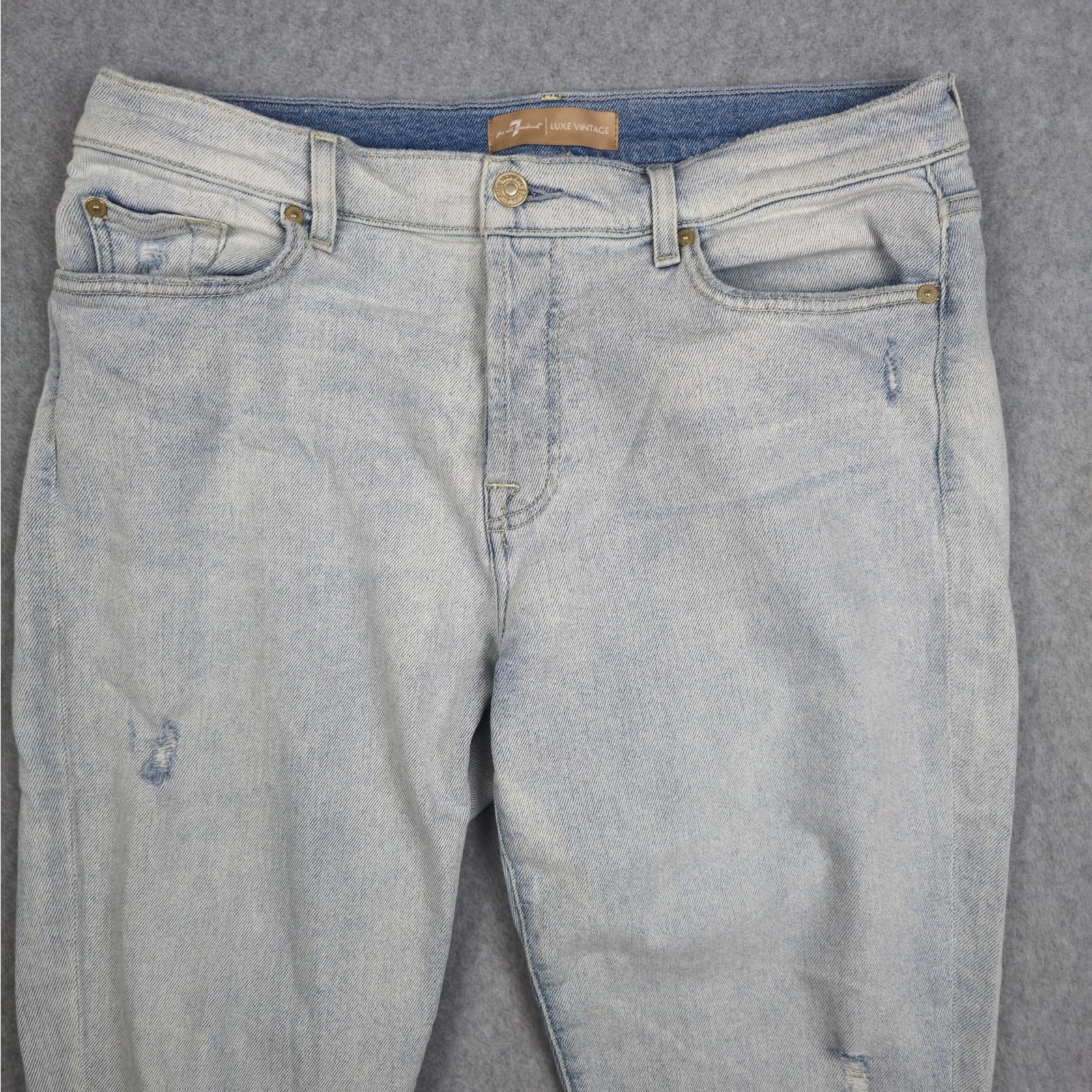 7 For All Mankind 7 for All Mankind 31 Josephina Distressed Button Fly Jeans Size 31" - 5 Thumbnail