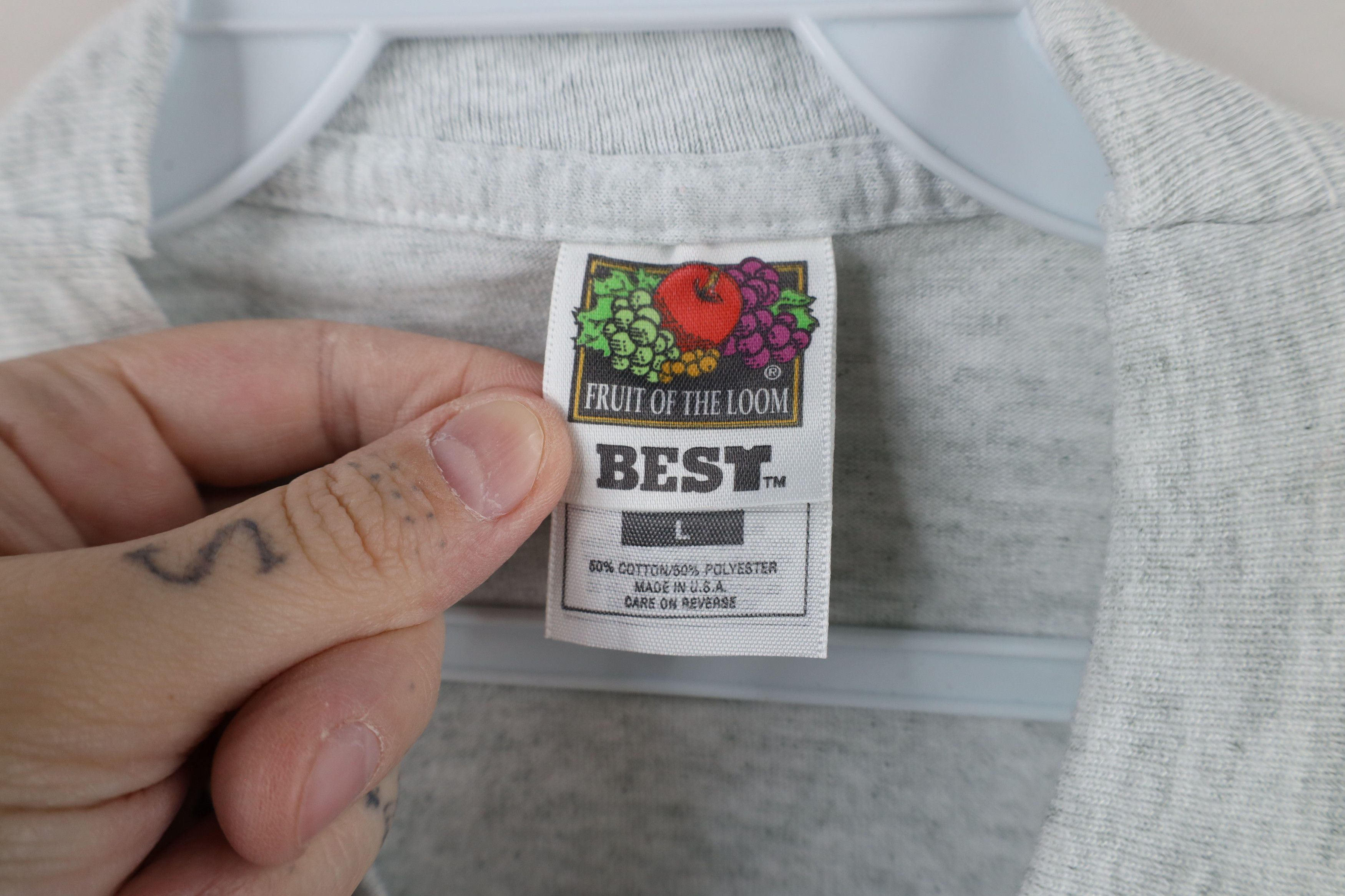 Vintage Vintage 90s Streetwear Long Sleeve T-Shirt Heather Gray USA Size US L / EU 52-54 / 3 - 4 Thumbnail