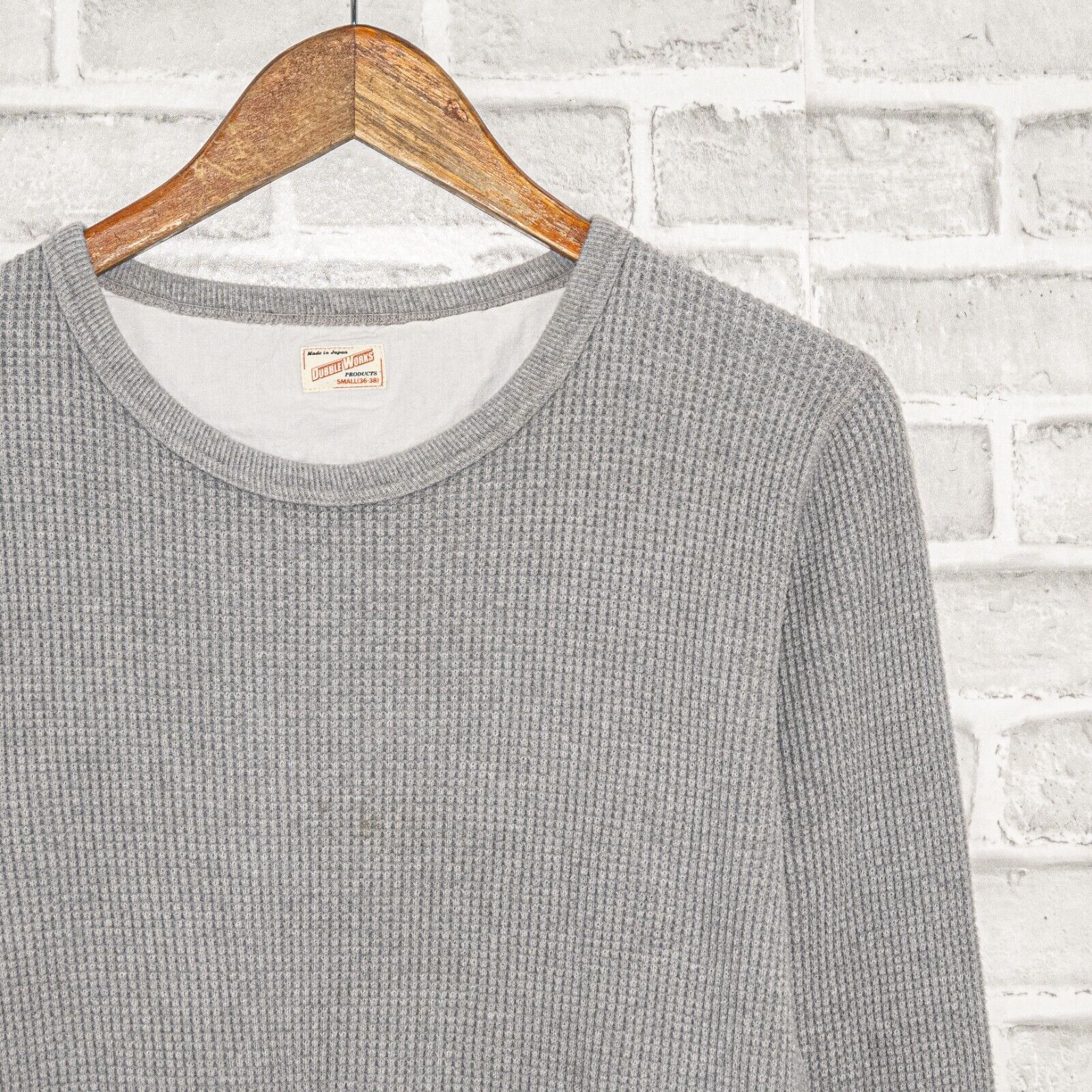 Designer DUBBLEWORKS Japan Thermal Knit Crew Pullover in Gray Size S Size US S / EU 44-46 / 1 - 5 Thumbnail