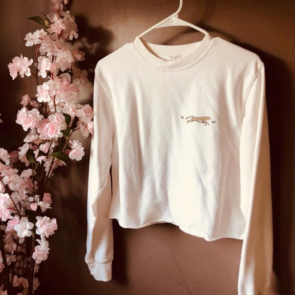 Designer Brandy Melville White sweater top graphic John Galt Size M / US 6-8 / IT 42-44 - 4 Thumbnail