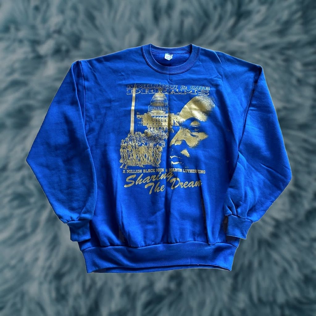 Jerzees VINTAGE Jerzees Sweatshirt UAW Crewneck MLK Jr. Day 80s 90s Black History Civil Rights Graphic Pullover Size XL Men Blue Size US XL / EU 56 / 4 - 1 Thumbnail