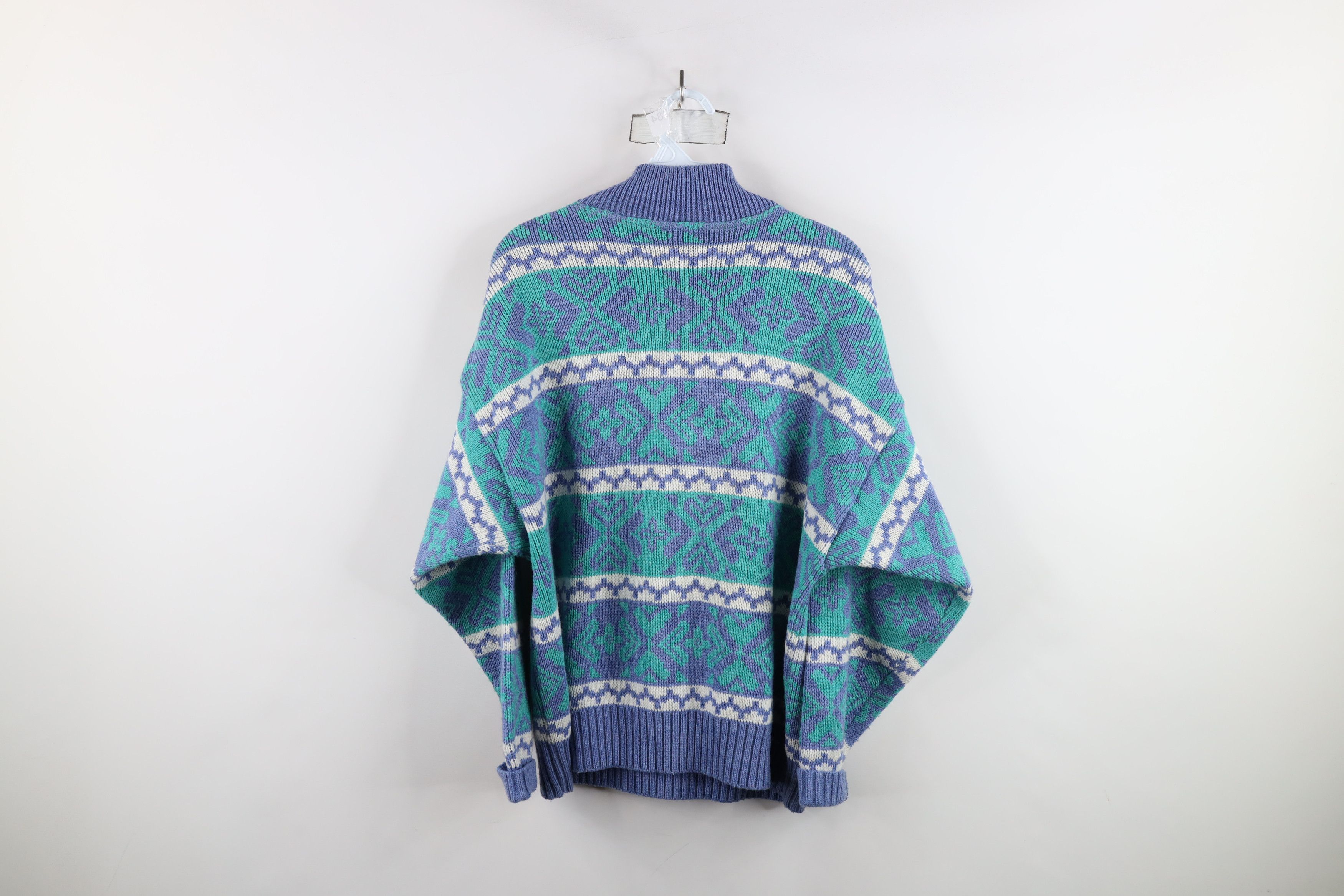 Vintage Vintage 90s Streetwear Blend Fair Isle Mock Neck Sweater USA Size L / US 10 / IT 46 - 10 Thumbnail
