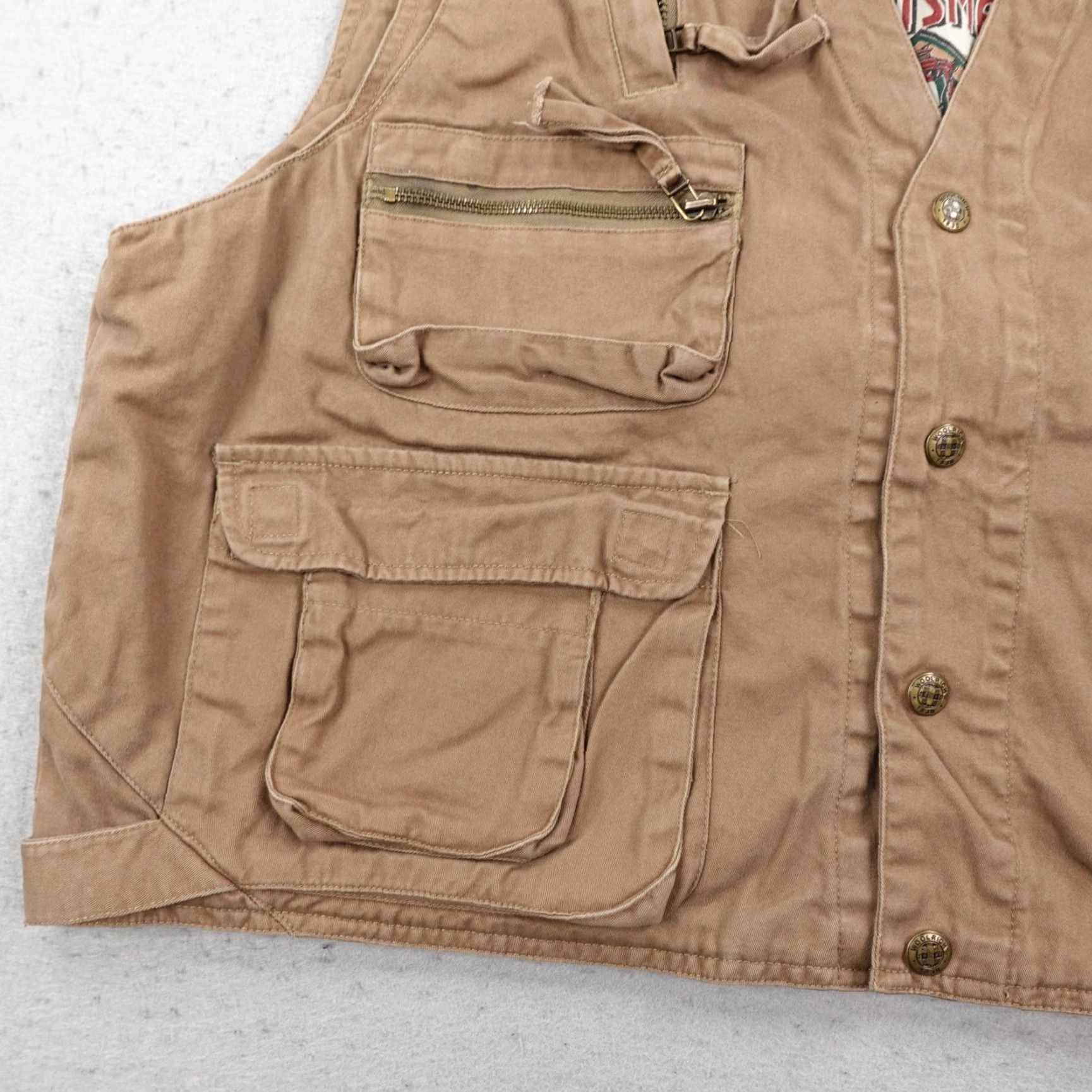 Vintage VINTAGE Woolrich Vest Mens 3XL Windbreaker Beige Cotton Canvas Short Solid Outdoor 90s Mens Size US XXL / EU 58 / 5 - 3 Thumbnail