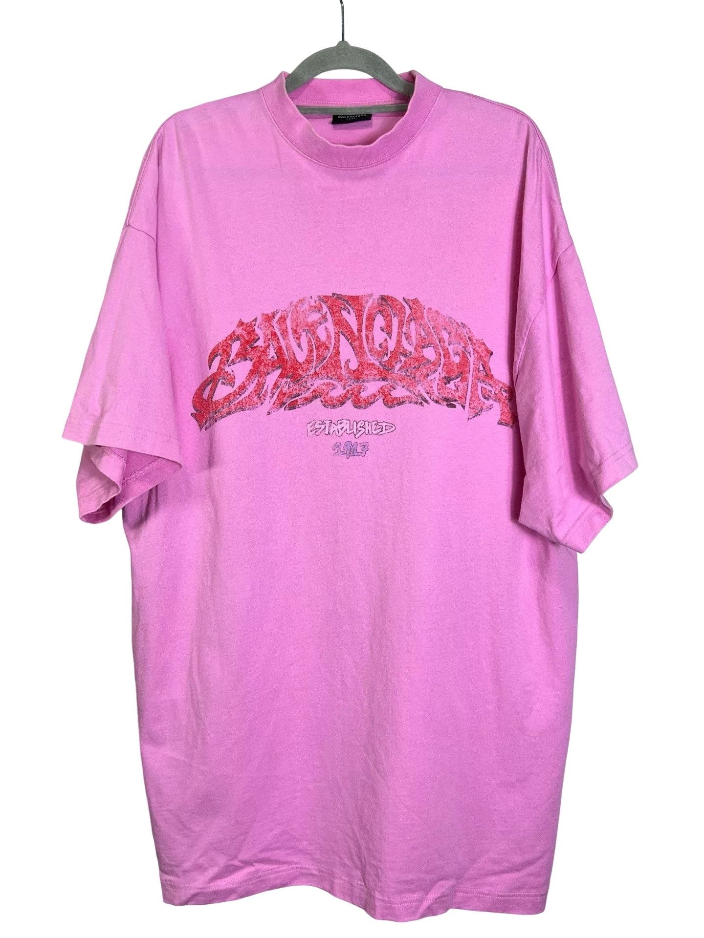 Balenciaga Balenciaga Pink Graphic T-Shirt Size M Size US M / EU 48-50 / 2 - 1 Thumbnail