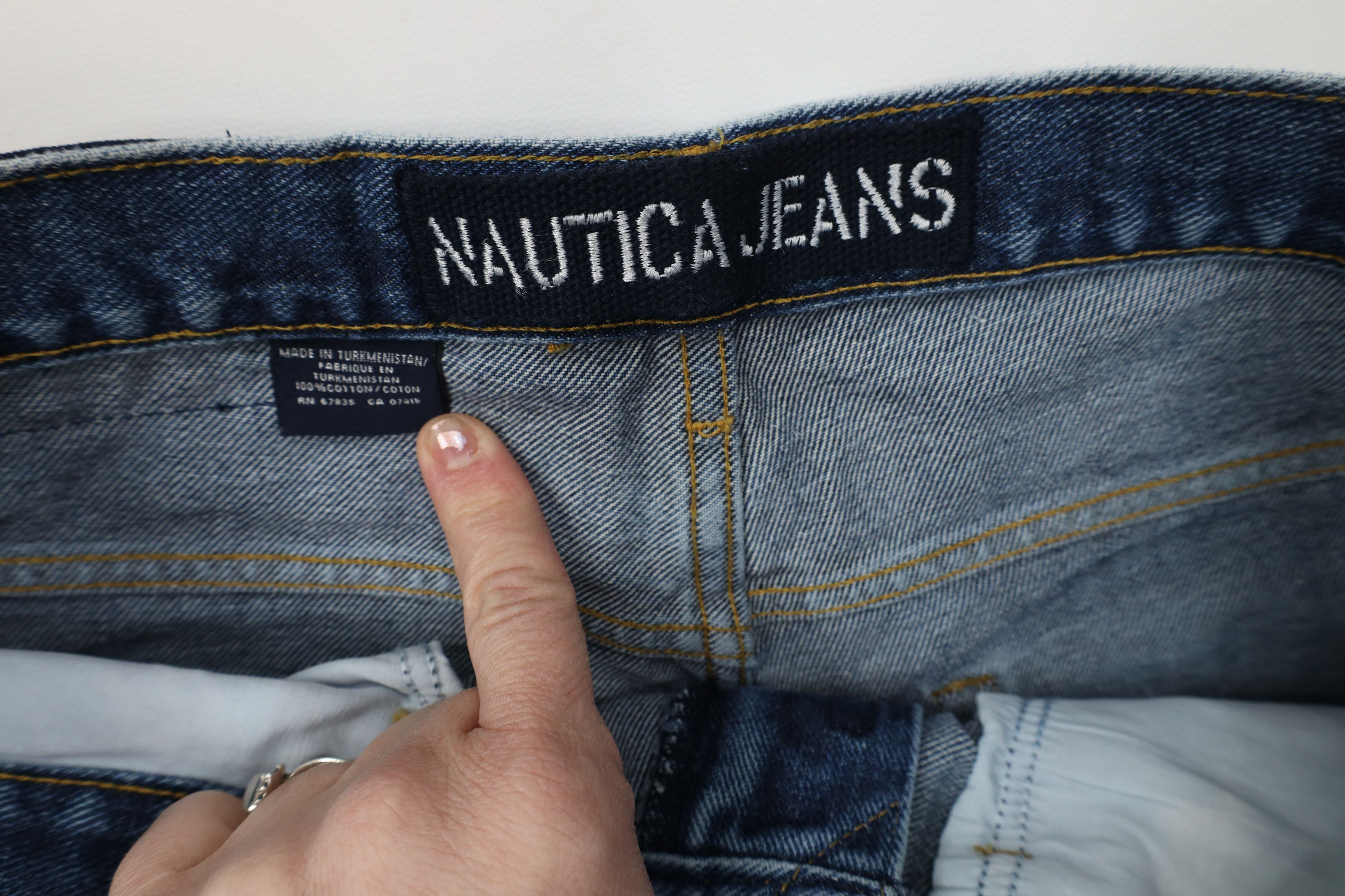 Nautica Vintage 90s Y2K Nautica Wide Leg Denim Jeans Blue Cotton Size US 32 / EU 48 - 7 Thumbnail