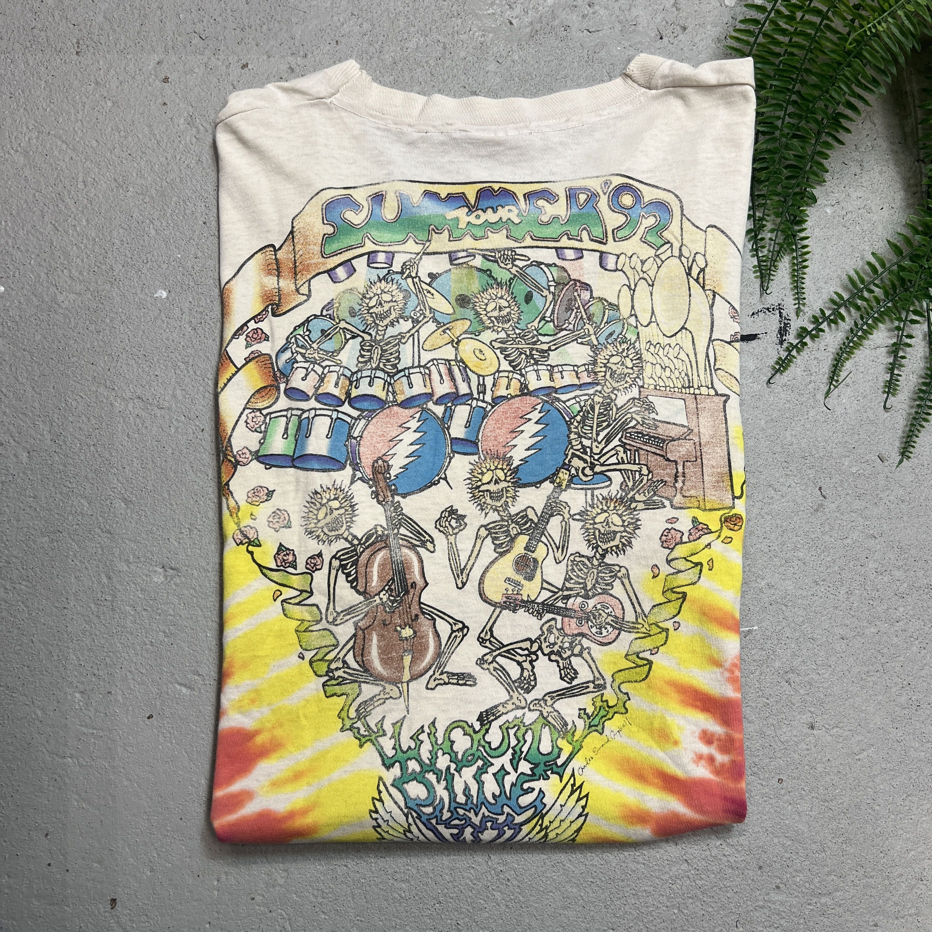 Grateful Dead × Vintage Grateful Dead 1992 Skeleton Holding Lightning Tie Dye Tee Size US XL / EU 56 / 4 - 2 Thumbnail