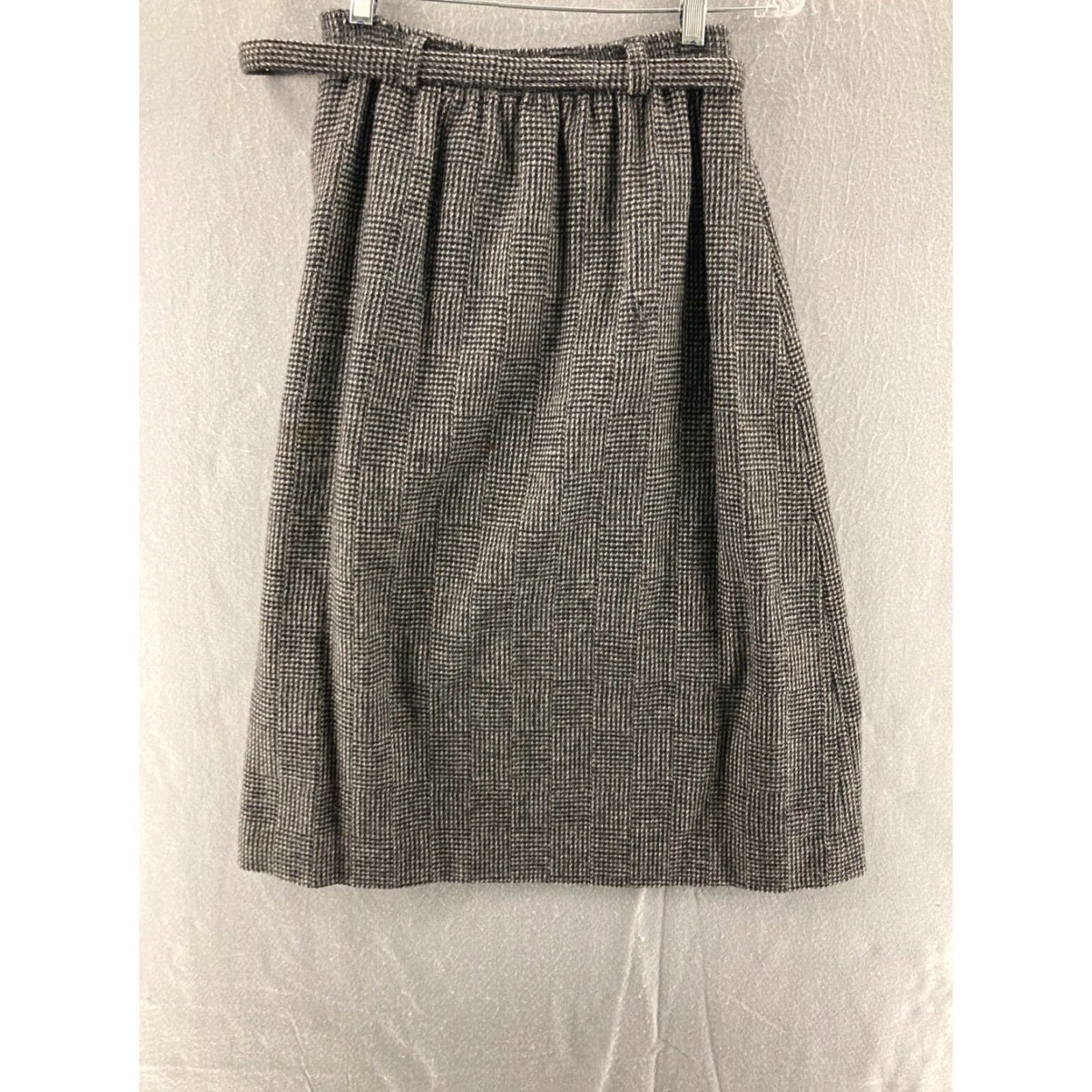 Vintage VINTAGE Barclay Skirt Womens 11-12 Gray Wool Lined USA Made Knee Length A-Line Belted Modern Size 32" / US 10 / IT 46 - 5 Thumbnail