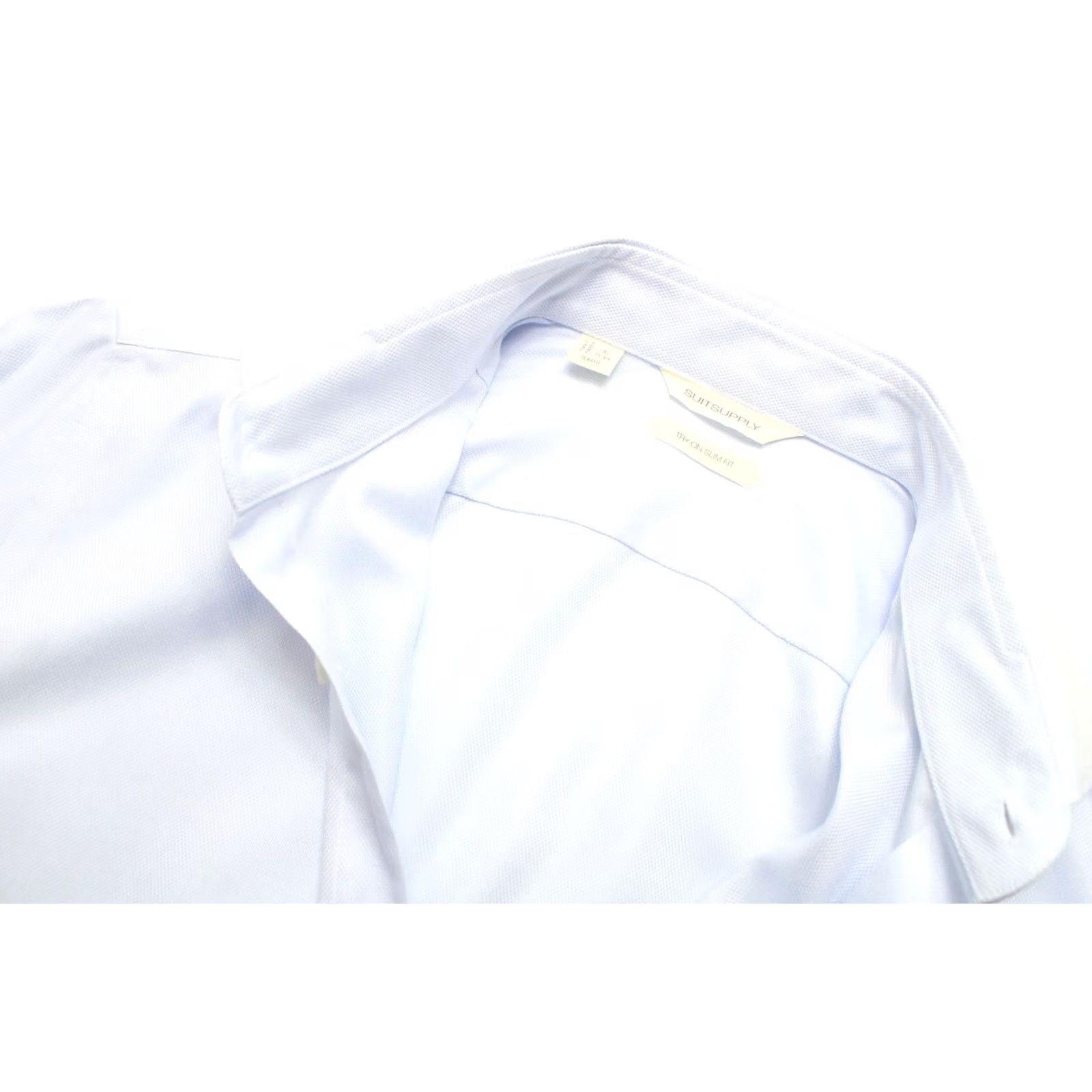 Suitsupply Suitsupply Try On Slim Fit Formal Shirt Men's 40 / 15 3/4 Patterned Blue Shirt Slim Fit Men 40 / 15 3/4 Patterned Blue Size 40R - 4 Thumbnail