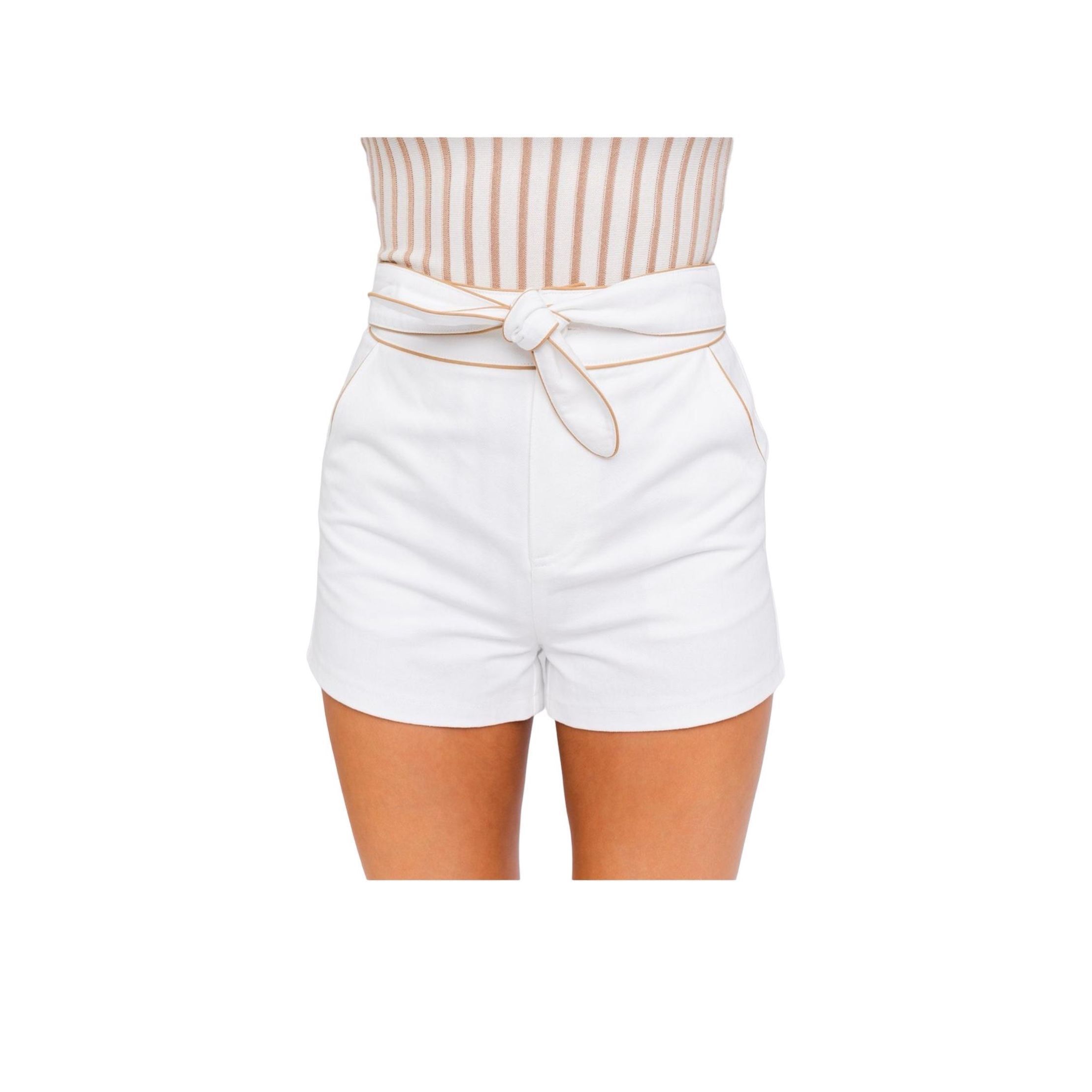 Ralph Lauren Le lis ivory denim tie shorts Size 27" / US 4 / IT 40 - 1 Thumbnail