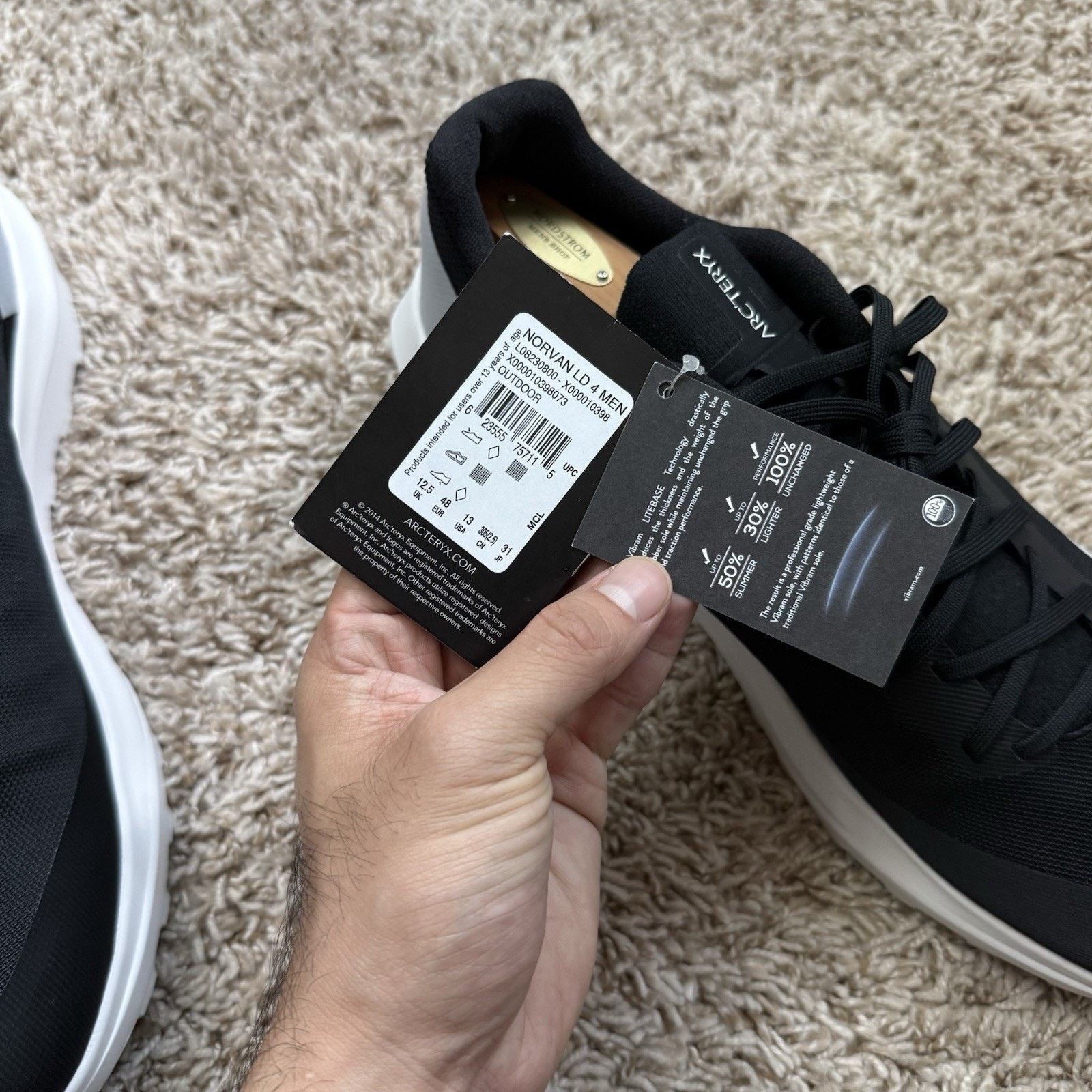 Arc'teryx NWT Arc'teryx Norvan LD 4 Size 13 Black/Arctic Silk White Size US 13 / EU 46 - 8 Thumbnail