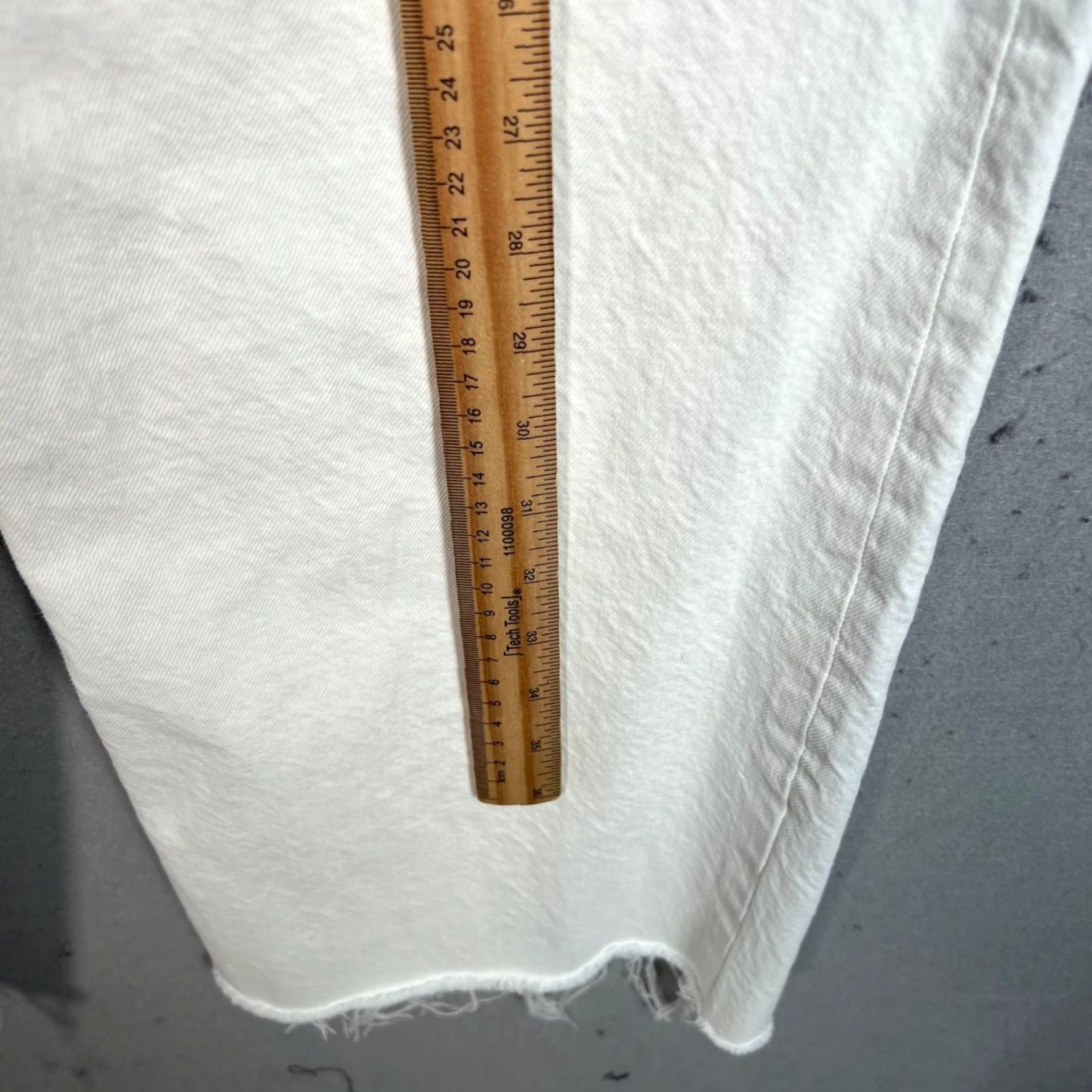 Mango Mango MNG Womens Jeans Straight Leg White Cotton High-Waisted Frayed Hem Size 4 Size 27" / US 4 / IT 40 - 6 Thumbnail