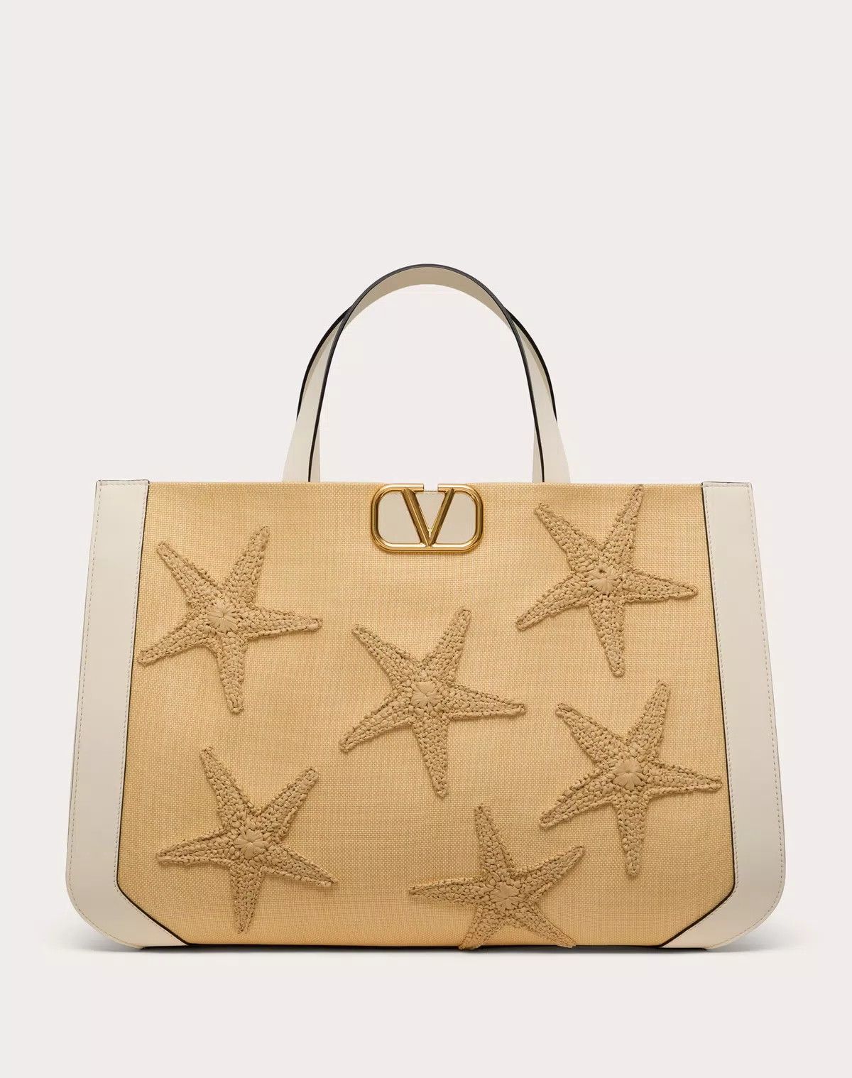 Valentino oc11z0725 Size:OS/Handbag In Raffia With Embroidery in Beige Size ONE SIZE - 1 Thumbnail