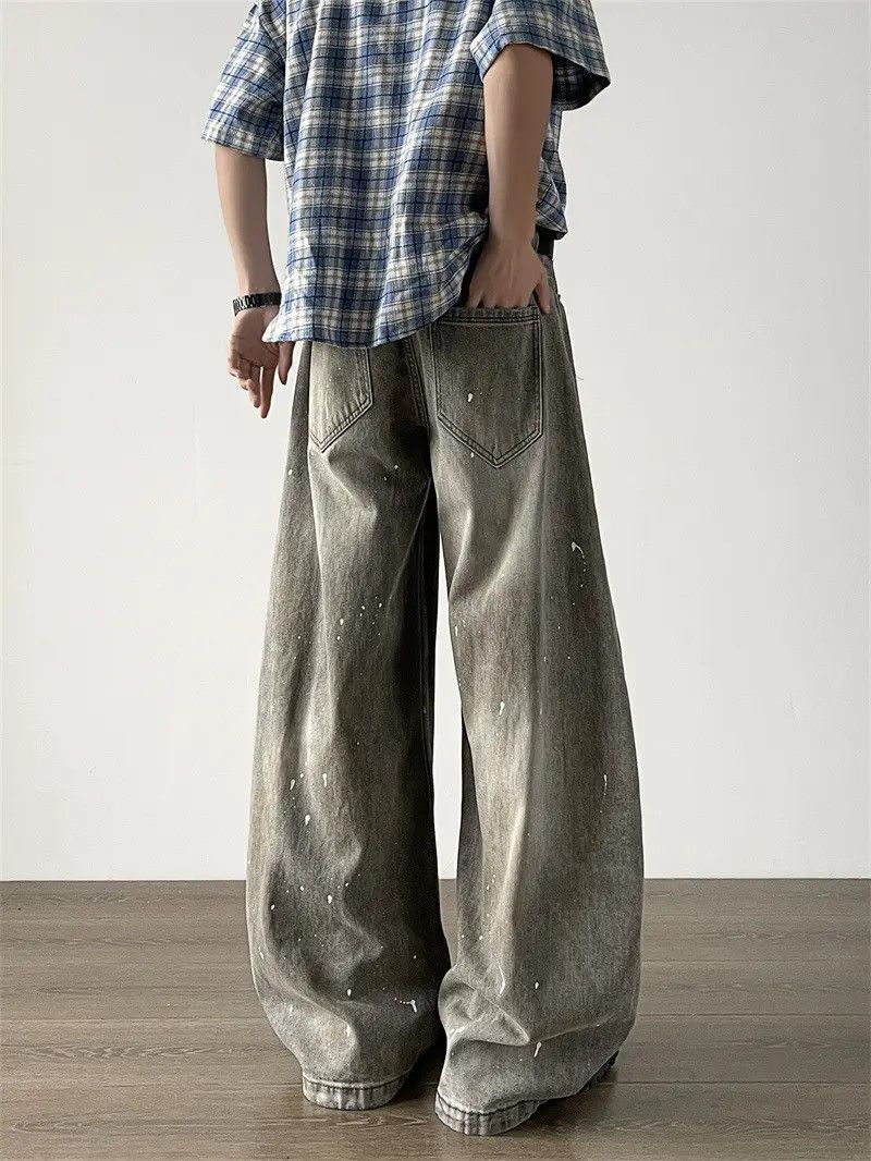 Japanese Brand Retro loose straight leg fringed jeans Size US 32 / EU 48 - 5 Thumbnail