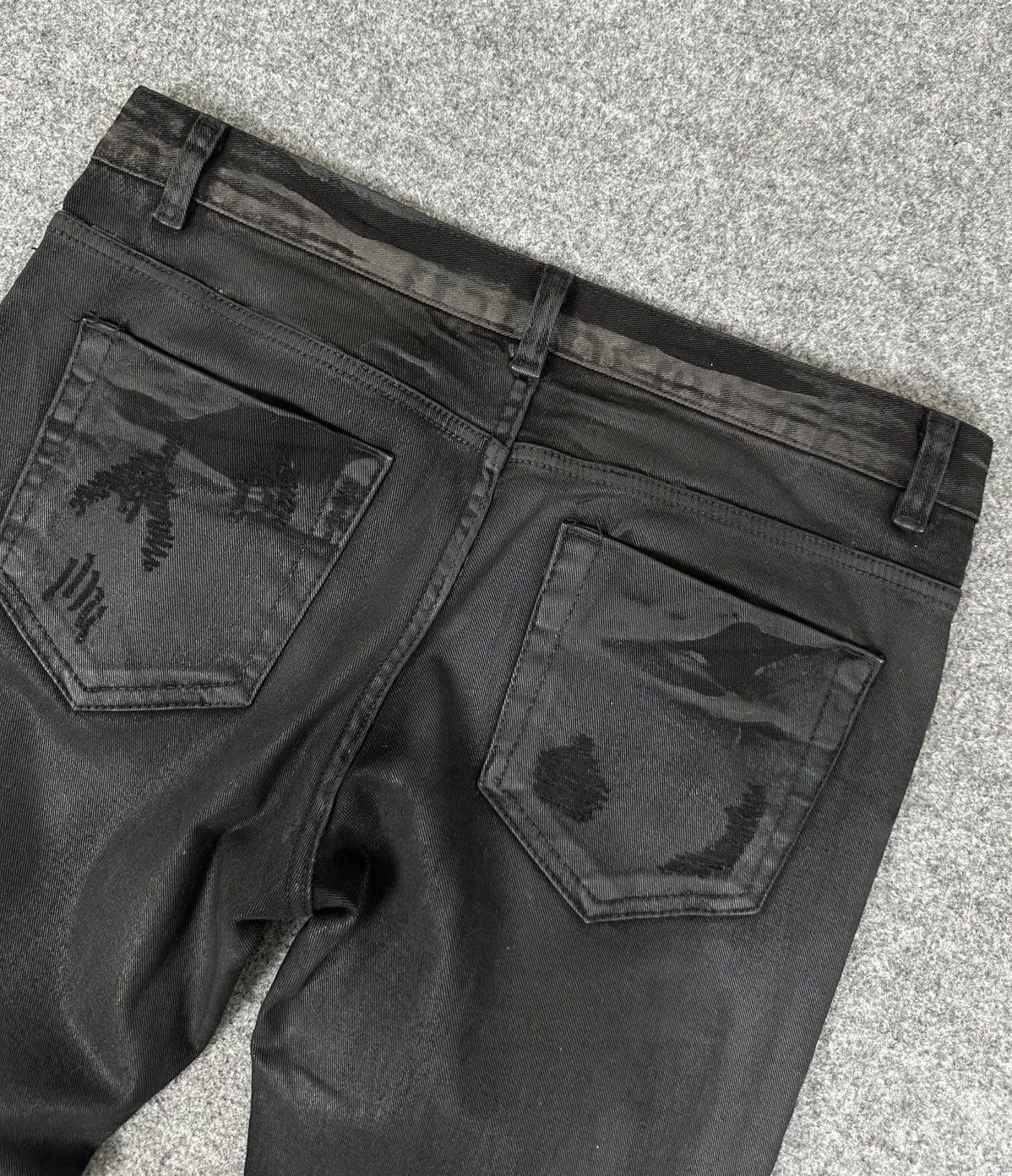 Hysteric Glamour × If Six Was Nine × Le Grande Bleu (L.G.B.) Hysteric - Biker Style Ripped Waxed Jeans - Black Size US 31 - 8 Thumbnail