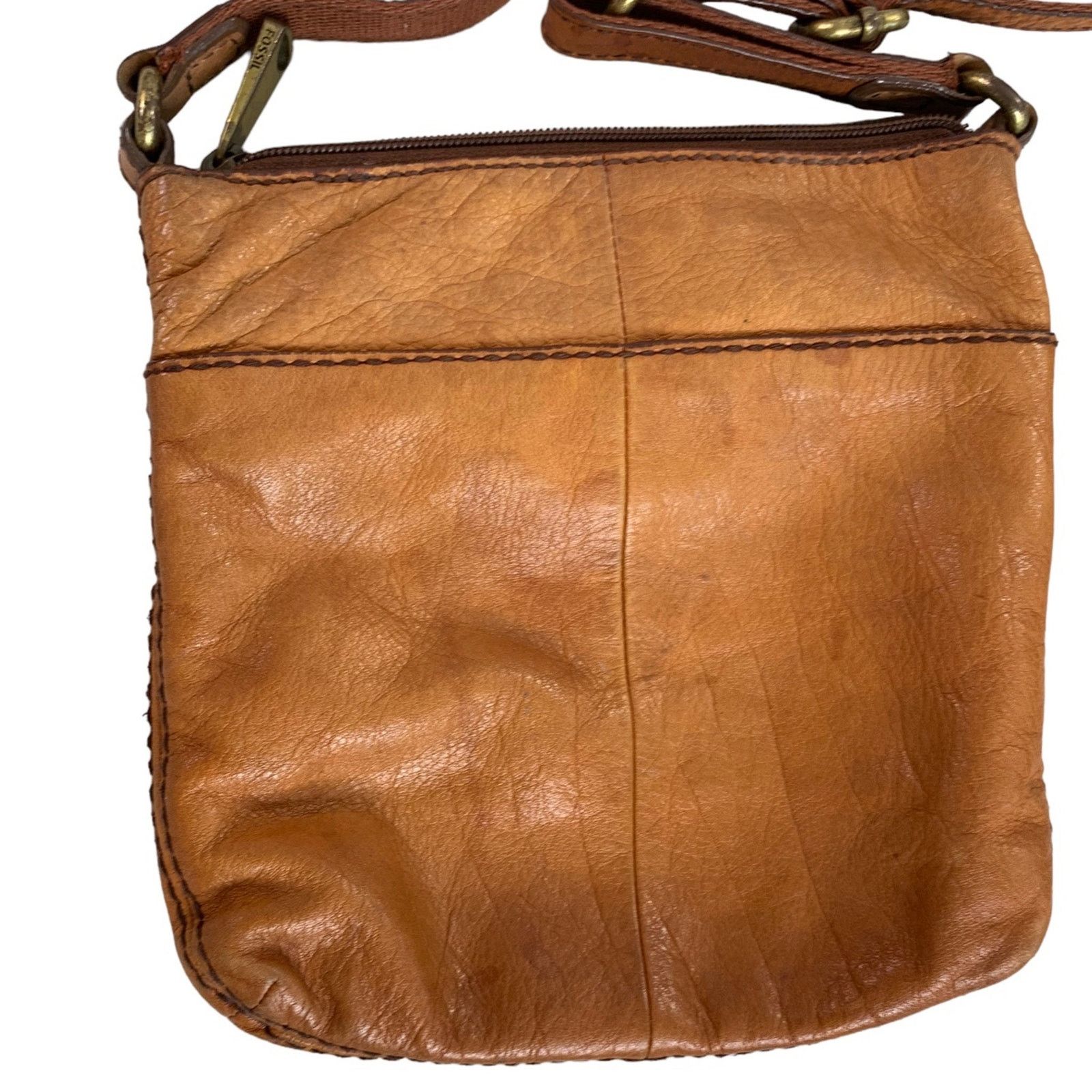 Fossil Fossil Vintage Crossbody Purse Tan Leather Soft Adj Strap Size ONE SIZE - 4 Thumbnail