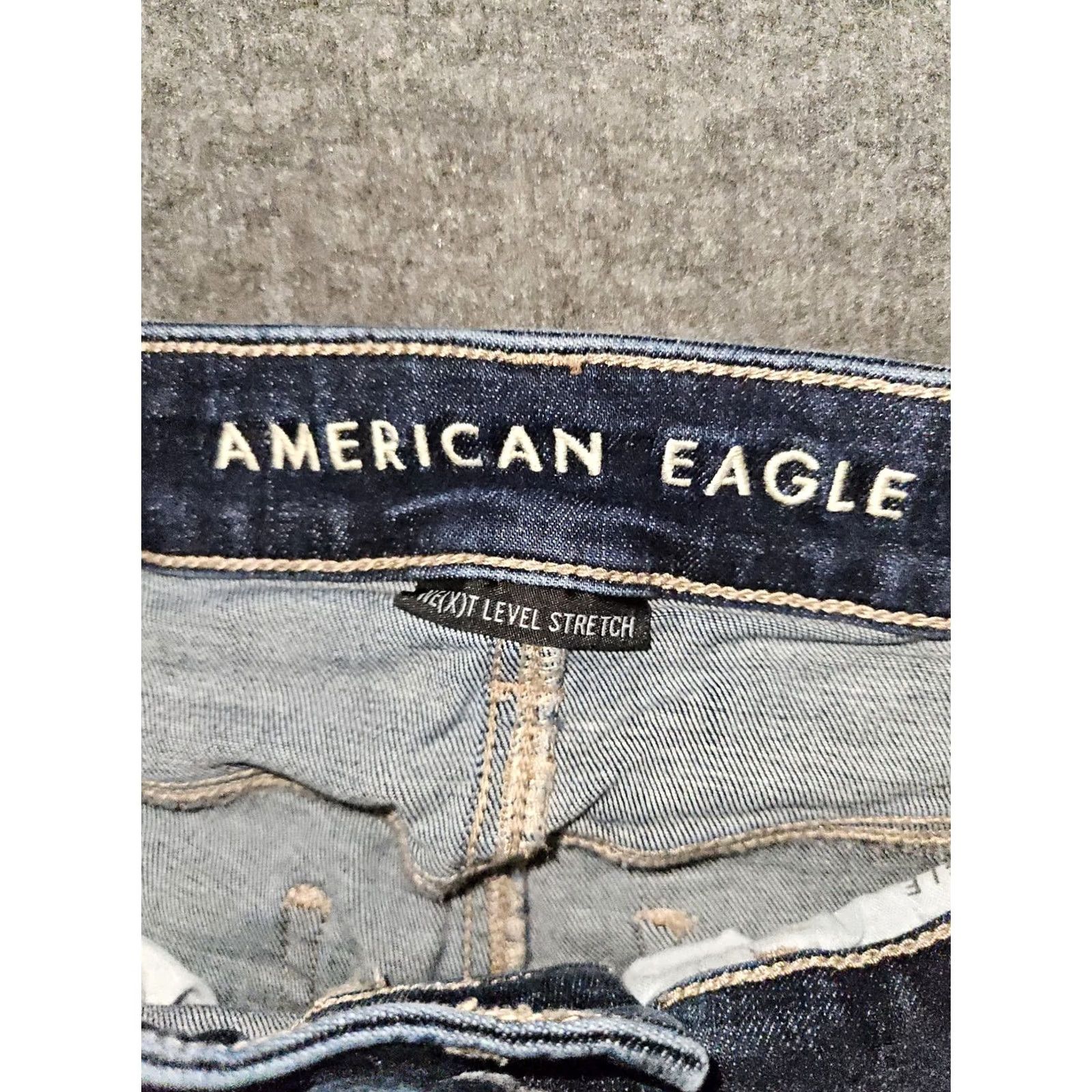 American Eagle Outfitters VINTAGE American Eagle Outfitters Hi Rise Jeggings Crop Women's 4 Blue Stretch Distressed Preppy Size 27" / US 4 / IT 40 - 2 Thumbnail