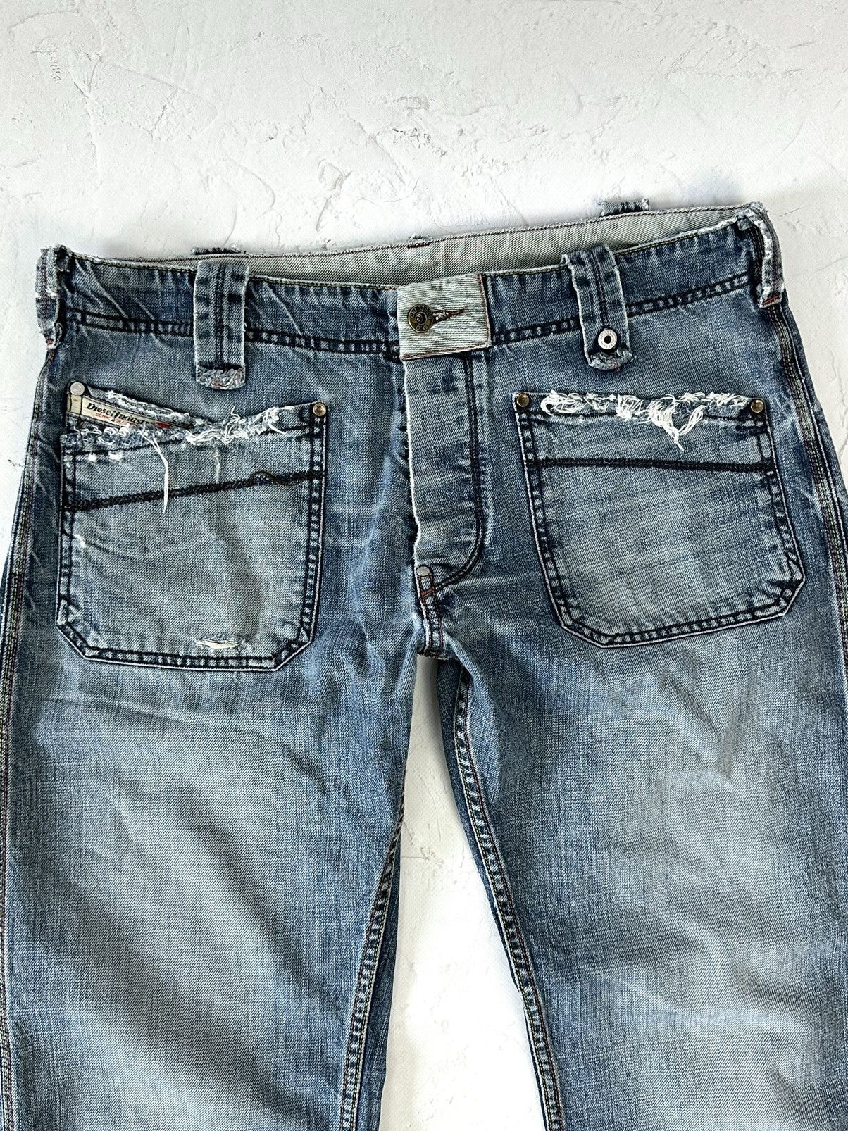Diesel × If Six Was Nine × Vintage Vintage Diesel Distressed Blue Jeans Size US 33 - 5 Thumbnail
