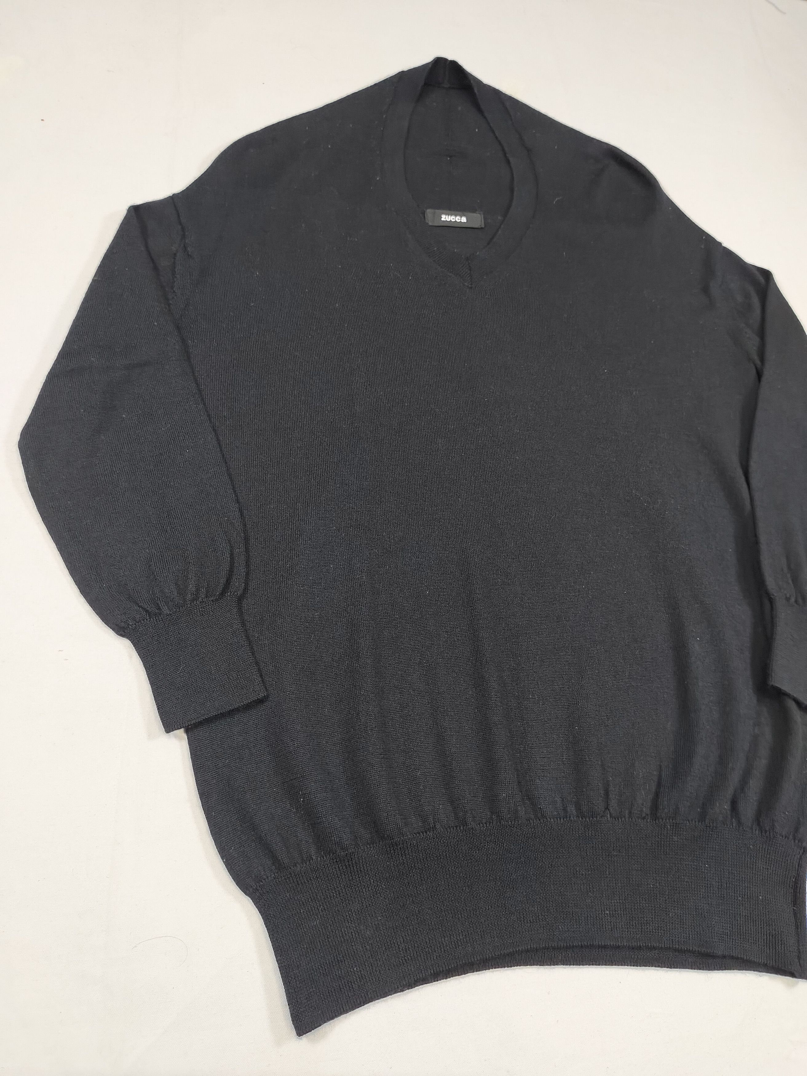 Zucca Zucca 🇯🇵 Minimalist Panel V-Neck Wool Knit Sweater Size US M / EU 48-50 / 2 - 3 Thumbnail