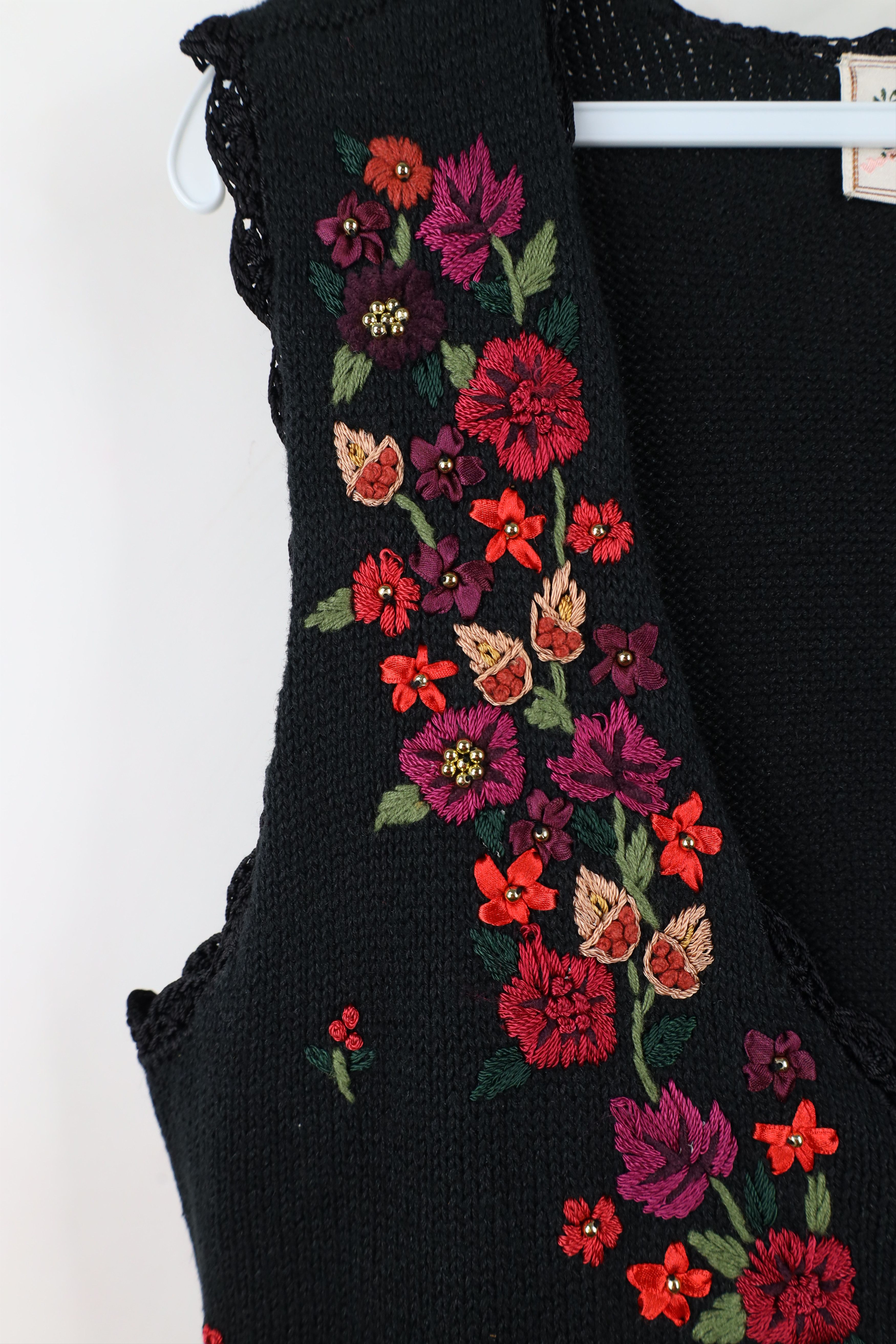 Vintage Vintage 90s Streetwear Flower Lace Knit Sweater Vest Size M / US 6-8 / IT 42-44 - 6 Thumbnail