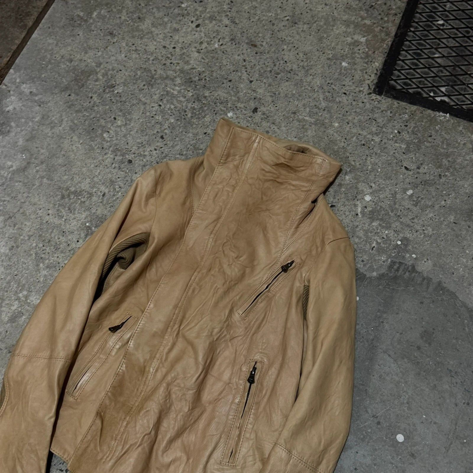 Other High neck avant garde asymmetrical zip leather jacket Size S / US 4 / IT 40 - 2 Thumbnail