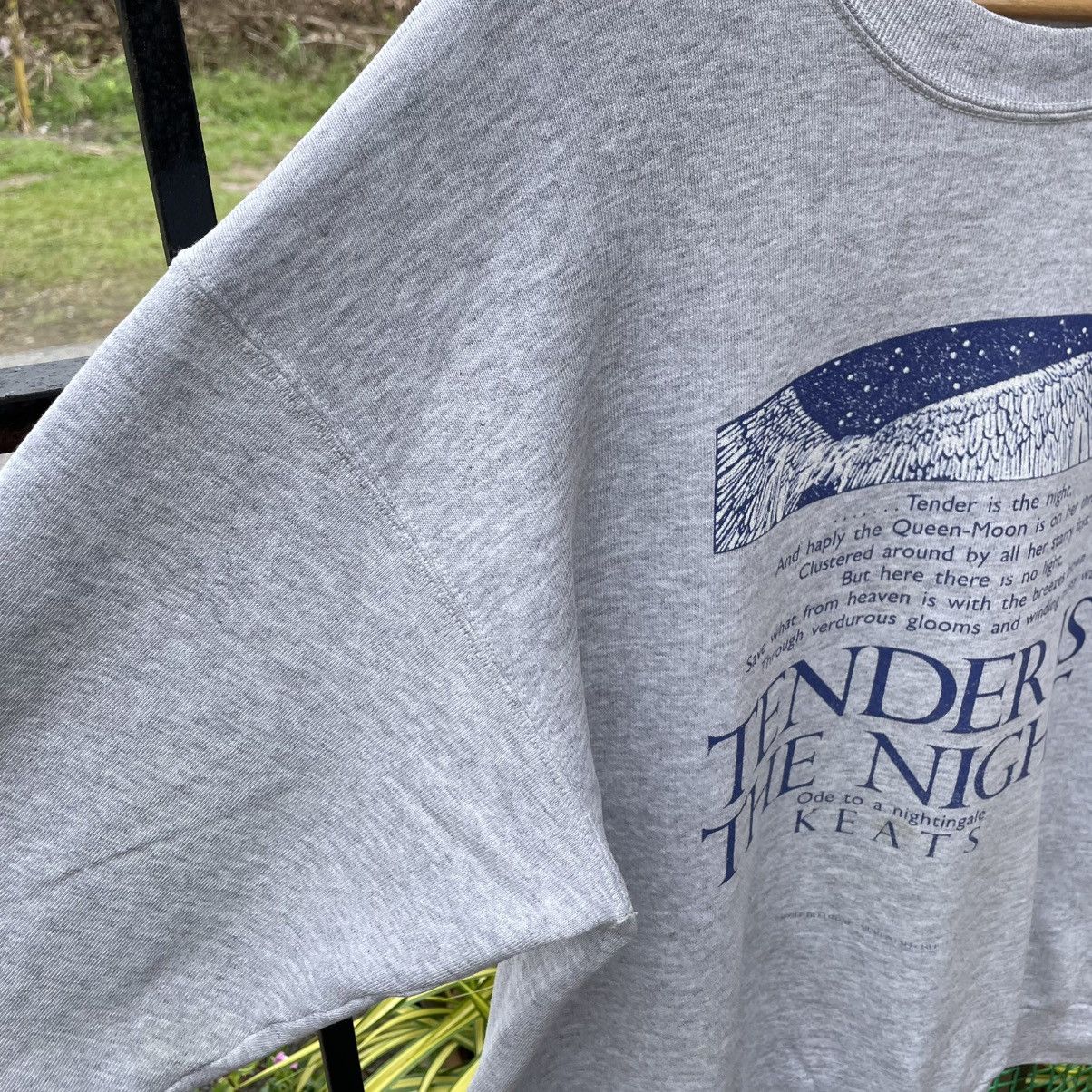 Vintage 🔥Vintage 80s Tender Is The Night Novel Quotes Sweatshirts Size US M / EU 48-50 / 2 - 8 Thumbnail