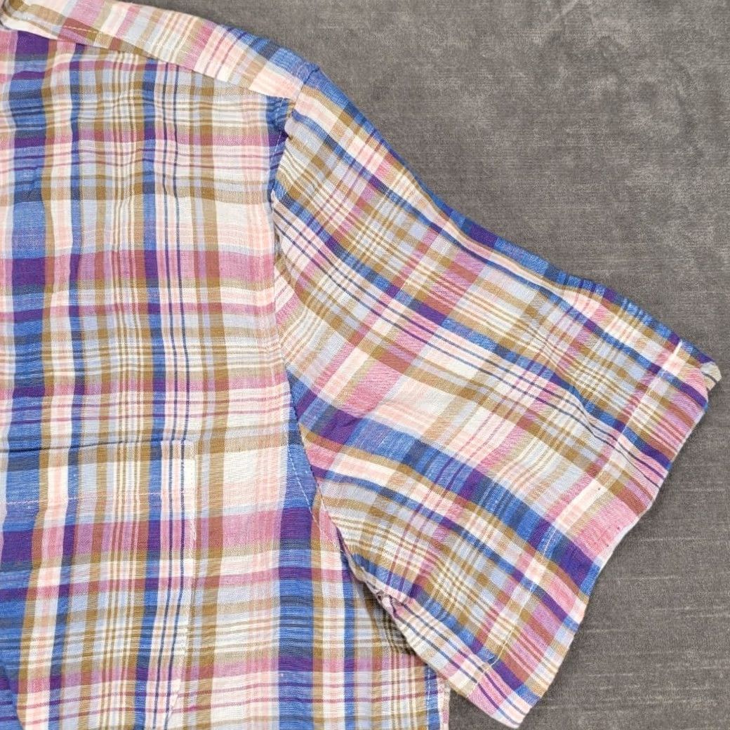 Vintage Hickey Freeman Raspberry Plaid Short Sleeve Button Up Shirt Lg New Mens Size US L / EU 52-54 / 3 - 5 Thumbnail