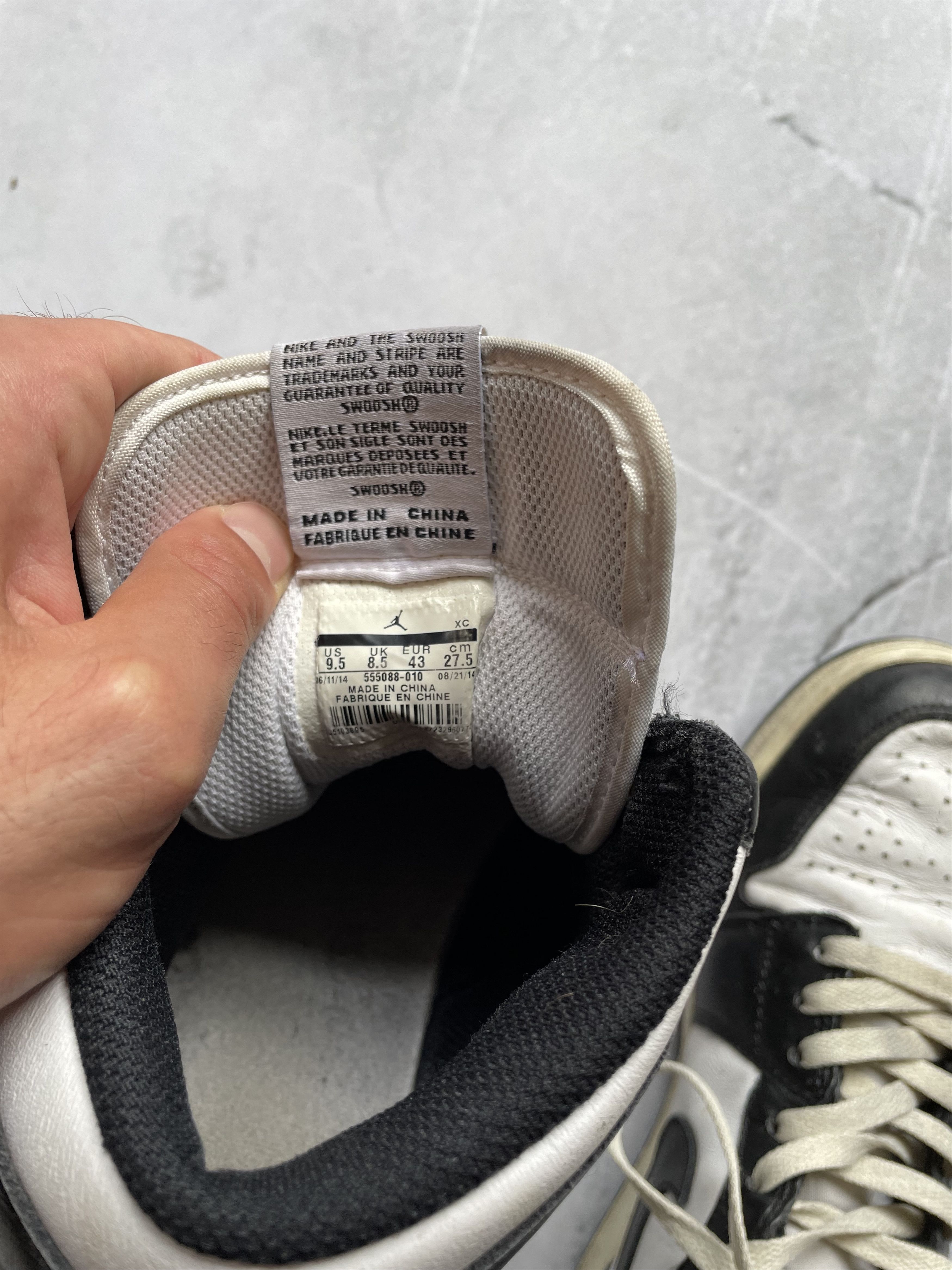 Nike Nike Air Jordan 1 High Black and White 2014 Size US 9.5 / EU 42-43 - 7 Thumbnail