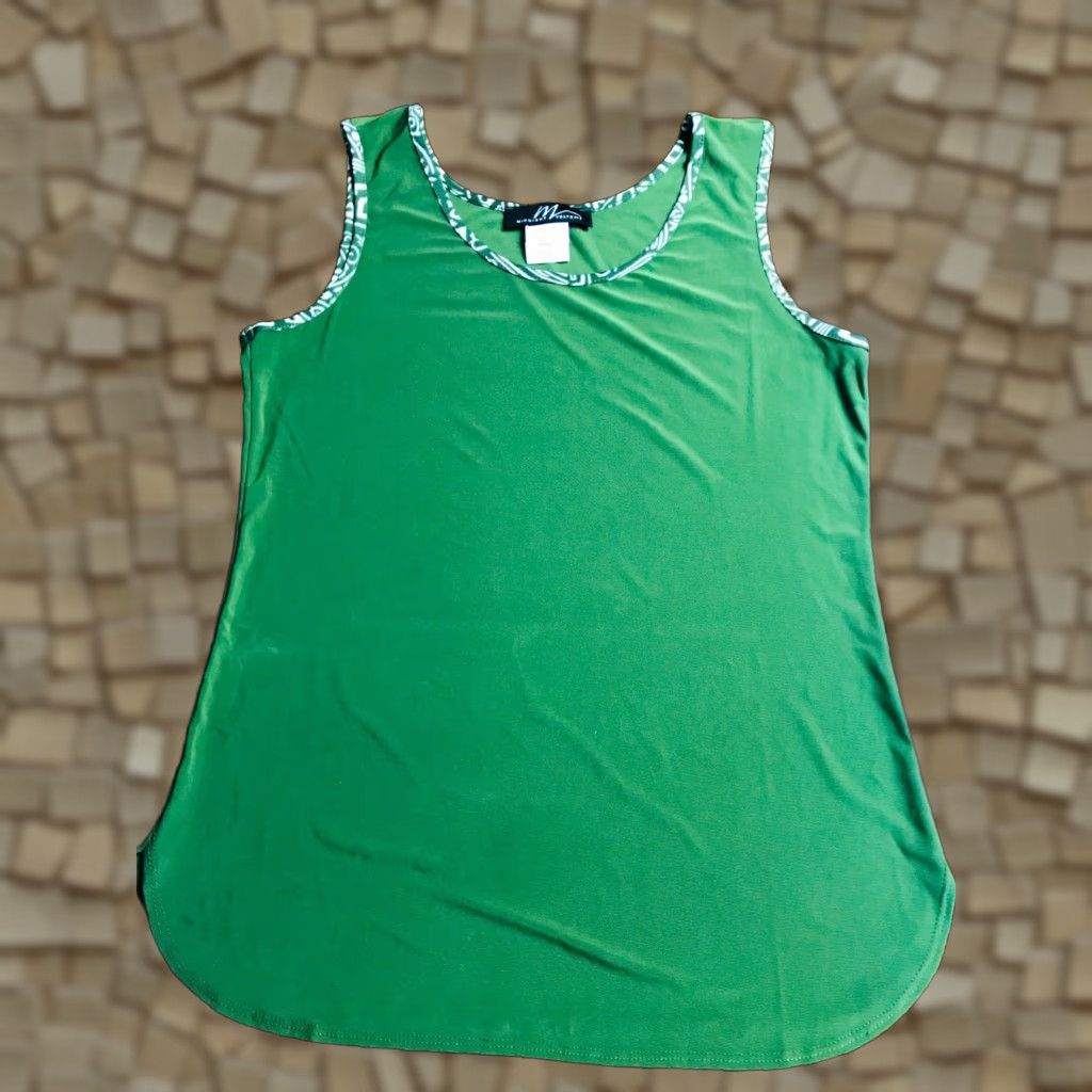 Velvet Midnight Velvet Tank Shirt Women's Small Green White Sleeveless Tank Top Modern Basics Casual, Sleeveless, VINTAGE No? Wait Size S / US 4 / IT 40 - 1 Thumbnail