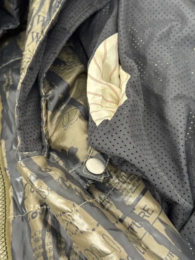 John Galliano SS2008 Galliano 2 in 1 Khaki Brown & Black Newspaper Windbreaker Jacket Size US M / EU 48-50 / 2 - 17 Thumbnail