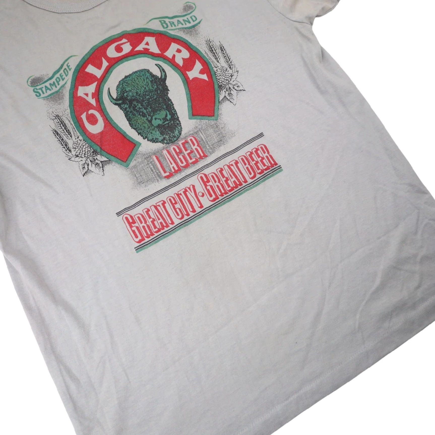 Vintage VINTAGE Calgary Lager Beer Graphic T Shirt XL Mens Gray 90s Boys? Size US XL / EU 56 / 4 - 3 Thumbnail
