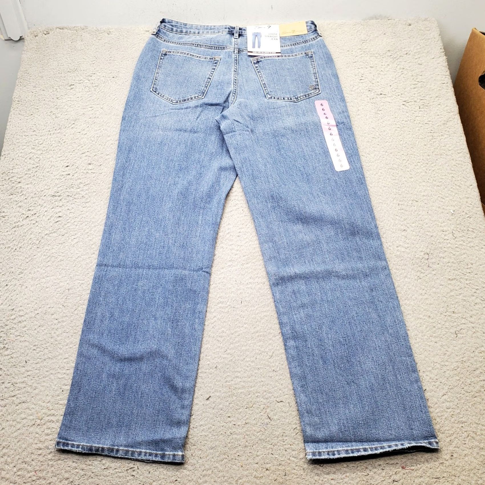Vintage Seven7 Jeans Womens 6 Blue Denim Premium High Rise Loose Straight Leg MY10341DE Jeans Women Size 6 Blue 30.5 Inseam Regular Fit 31 Waist 5-Pocket NWT Size 28" / US 6 / IT 42 - 2 Thumbnail