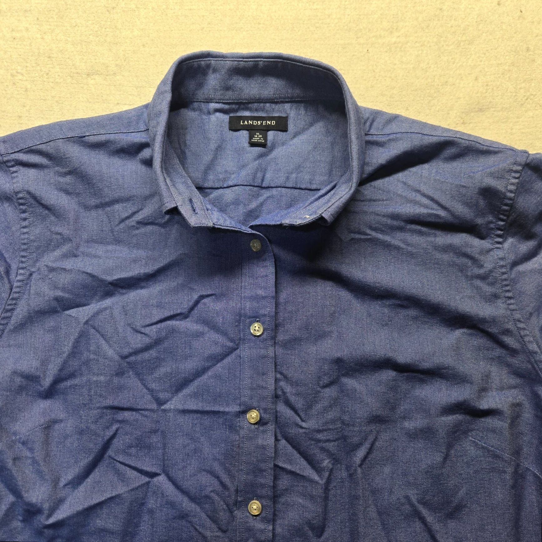 Lands' End Lands' End Solid Blue Long Sleeve Button-Down Shirt Adult Men XL Blue Shirt Button-Up Men XL Lands' End Size US XL / EU 56 / 4 - 2 Thumbnail