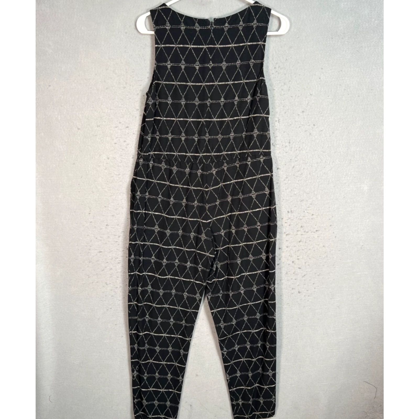 Madewell VINTAGE Madewell 1937 Women's Sleeveless Jumpsuit XS Black & White Diamond Pattern 90s Party Dress Size 26" / US 2 / IT 38 - 2 Thumbnail