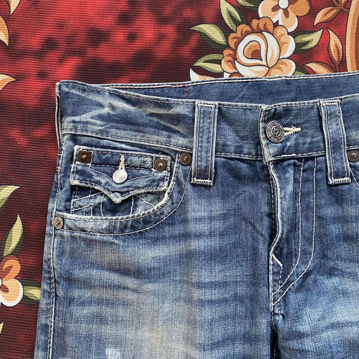 True Religion Vintage True Religion Ricky Distress Fade Denim Flare Jeans Size US 29 - 4 Thumbnail