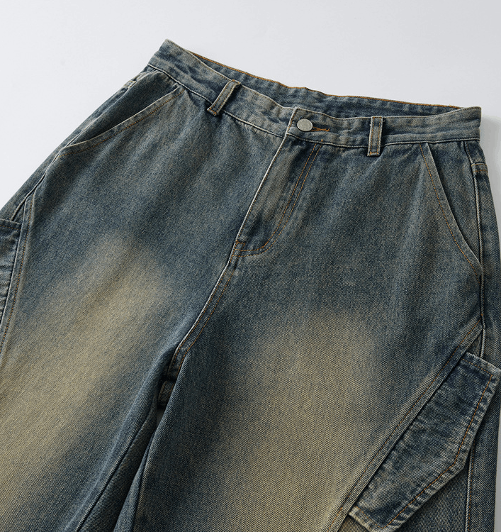 Japanese Brand × Jean Vintage distressed washed loose straight baggy jeans Size US 32 / EU 48 - 5 Thumbnail