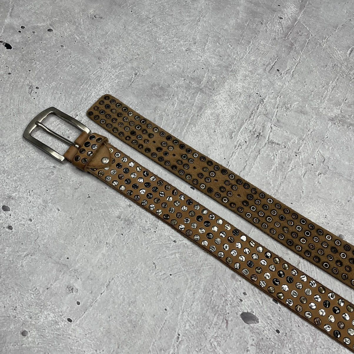 Vintage Vintage Avantgarde Affliction Leather with rivets Belt Size ONE SIZE - 4 Thumbnail