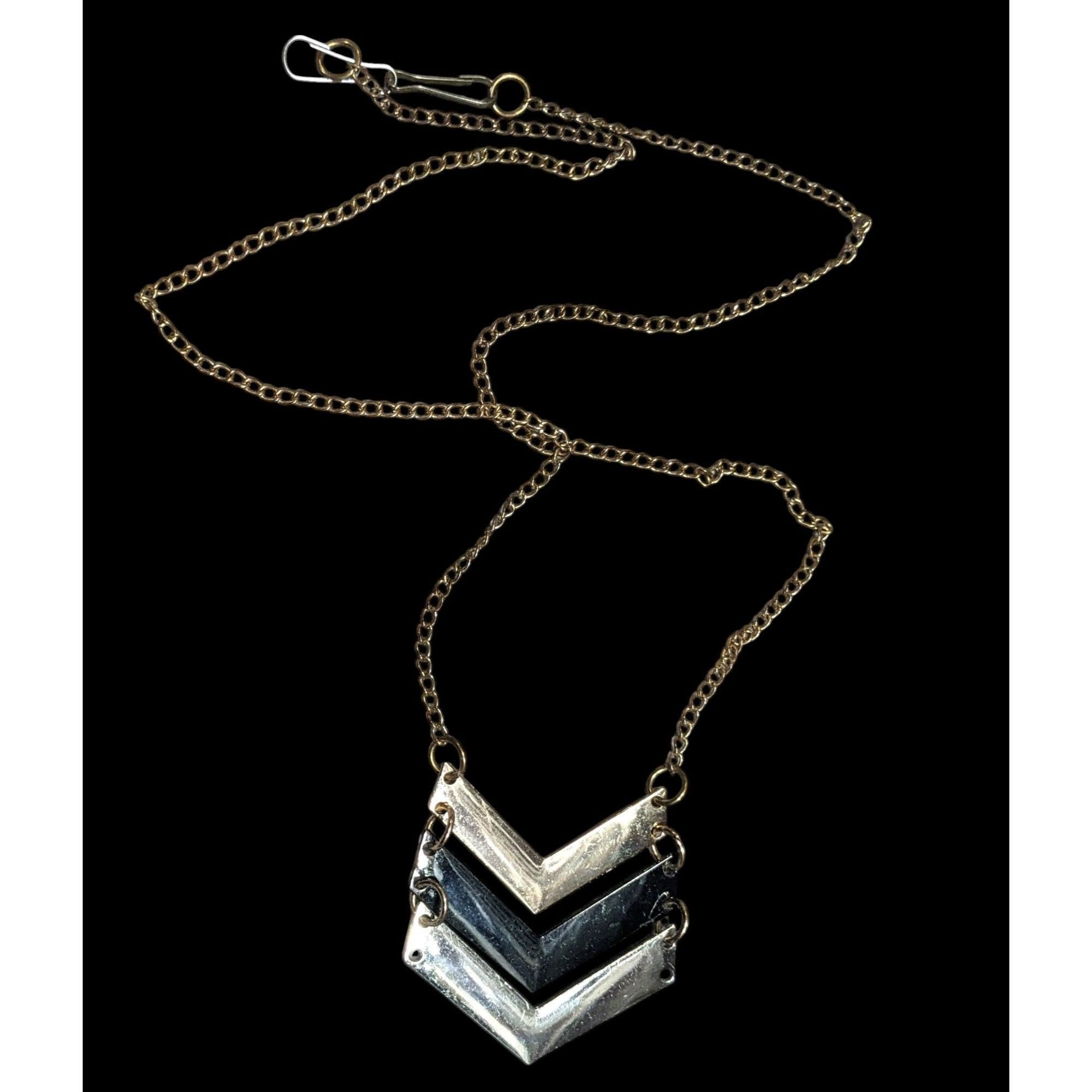 Other Bohemian Multi-Metallic Chevron Pendant Necklace Size ONE SIZE - 1 Thumbnail