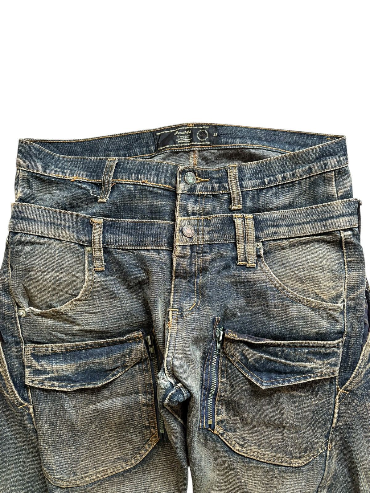 Designer Vintage Japanese Breathmint Double Waist Tactical Baggy Jean Size US 35 - 4 Thumbnail