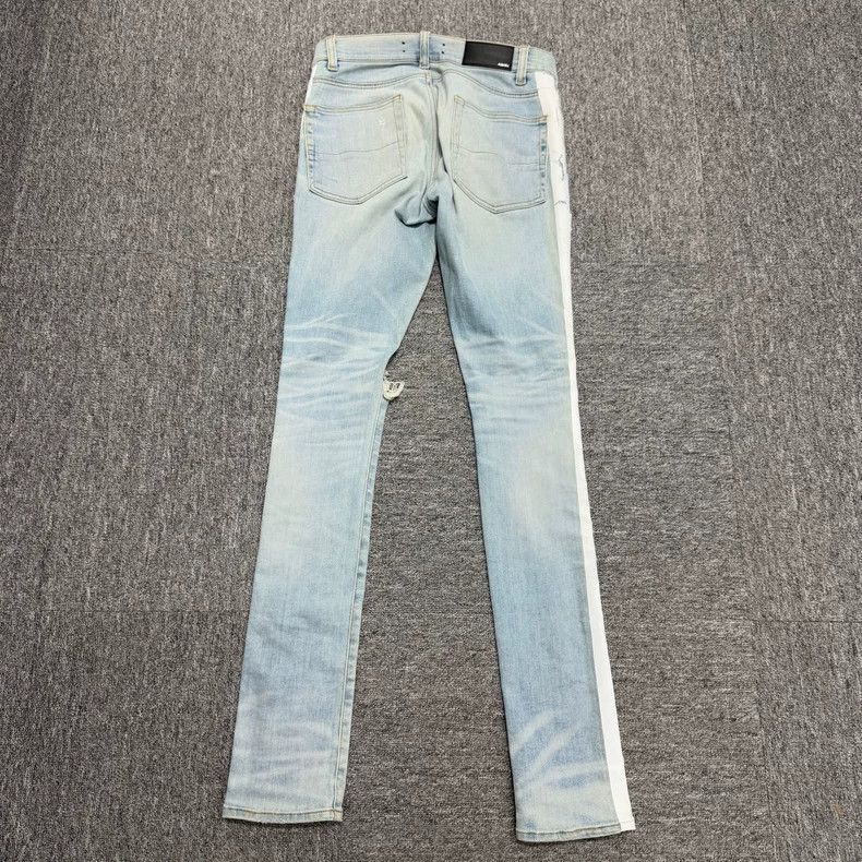 Amiri Amiri distressed side-striped denim jeans Size US 30 / EU 46 - 5 Thumbnail