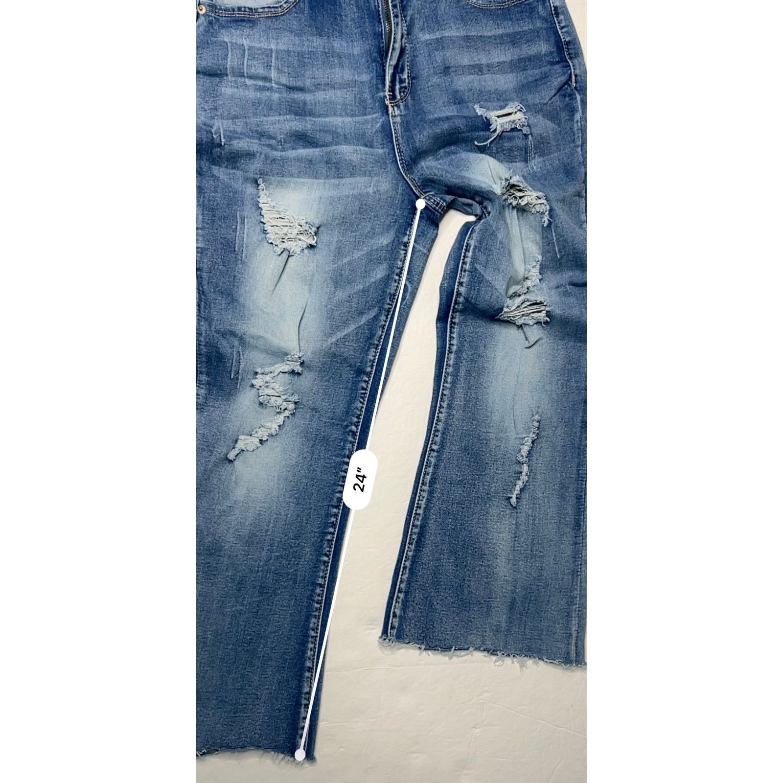 Other Elite Jeans Ripped Destroyed Blue Jeans High Rise Punk 13/14 Size 28" / US 6 / IT 42 - 7 Thumbnail