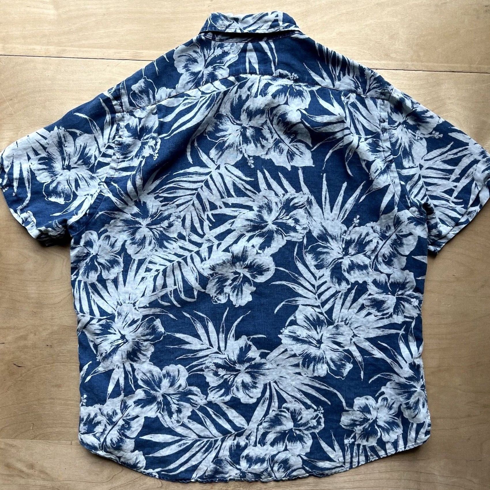 Polo Ralph Lauren Polo Ralph Lauren Shirt Linen XL Blue Hawaiian Floral Summer Glam Loungewear Size US XL / EU 56 / 4 - 7 Thumbnail