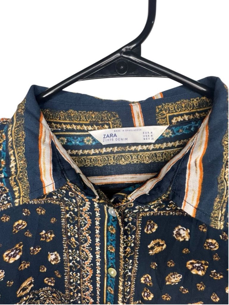 Zara ZARA Multi Pattern Dress Long Sleeve Button Up TShirt Dress Size M / US 6-8 / IT 42-44 - 3 Thumbnail