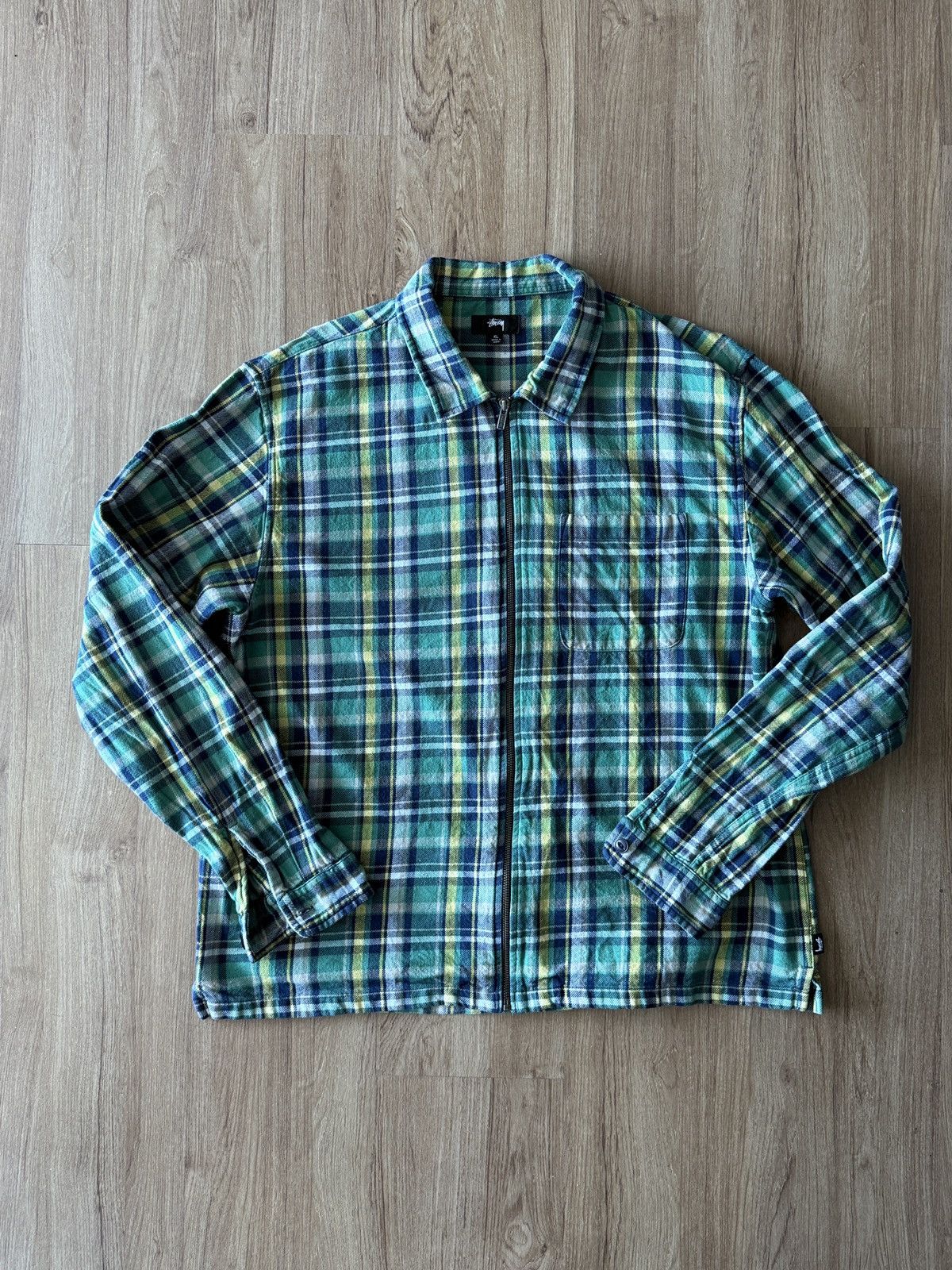 Stussy Zip Up Flannel | Grailed
