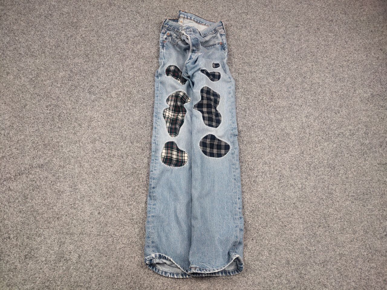 Levi's Rare Vintage 90's levis 501 x Sashiko Patchwork Denim Jeans Size US 36 / EU 52 - 2 Thumbnail