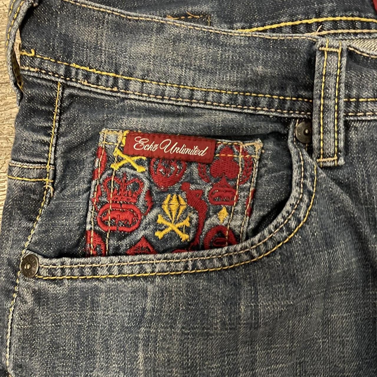 Ecko Unltd. × Vintage Vintage Y2K 90's ECKO UNLTD Embroidered Baggy Jorts Size US 34 / EU 50 - 4 Thumbnail