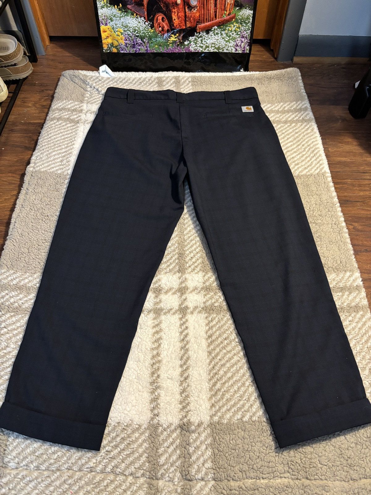 Carhartt Navy Blue plaid Carhartt WIP work pants Size US 34 / EU 50 - 3 Thumbnail