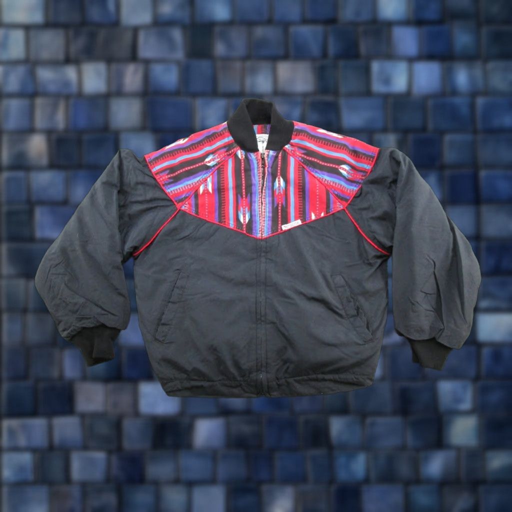 Vintage VINTAGE Mo Betta Jacket Mens S Black Southwestern Aztec Bomber 90s READ Size US S / EU 44-46 / 1 - 1 Thumbnail