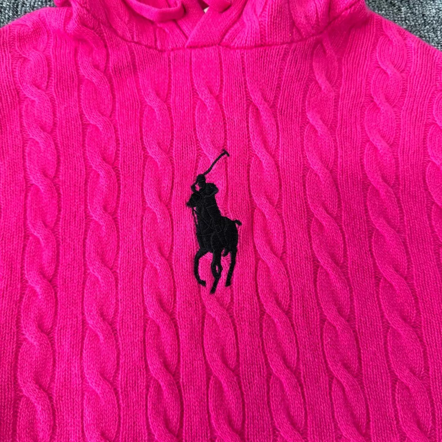 Polo Ralph Lauren Ralph Lauren Magenta Cable Knit Wool Hoodie XL Size XL / US 12-14 / IT 48-50 - 5 Thumbnail