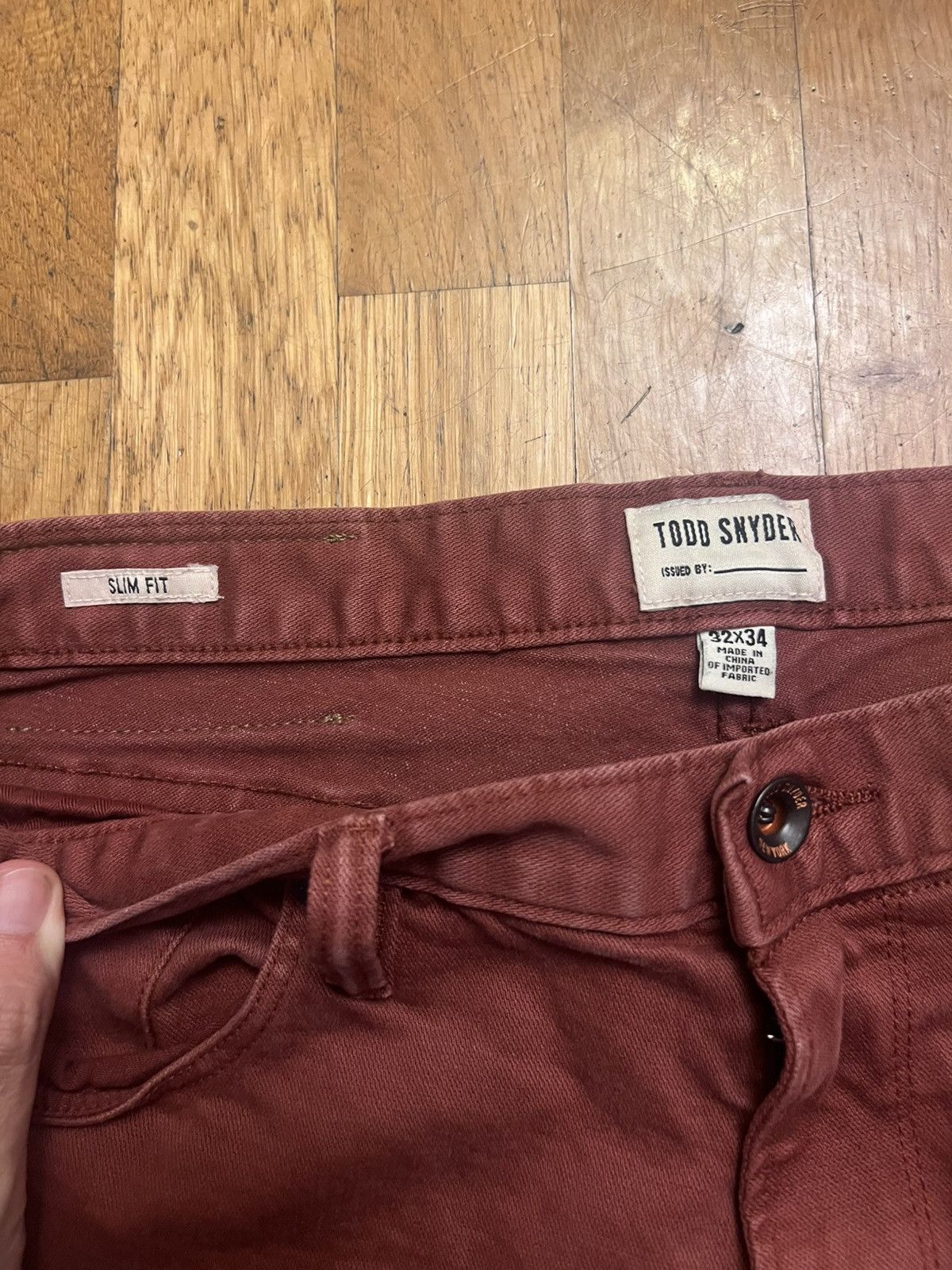 Todd Snyder Todd Snyder red 5 pocket denim jeans 32x26 Size US 32 / EU 48 - 3 Thumbnail