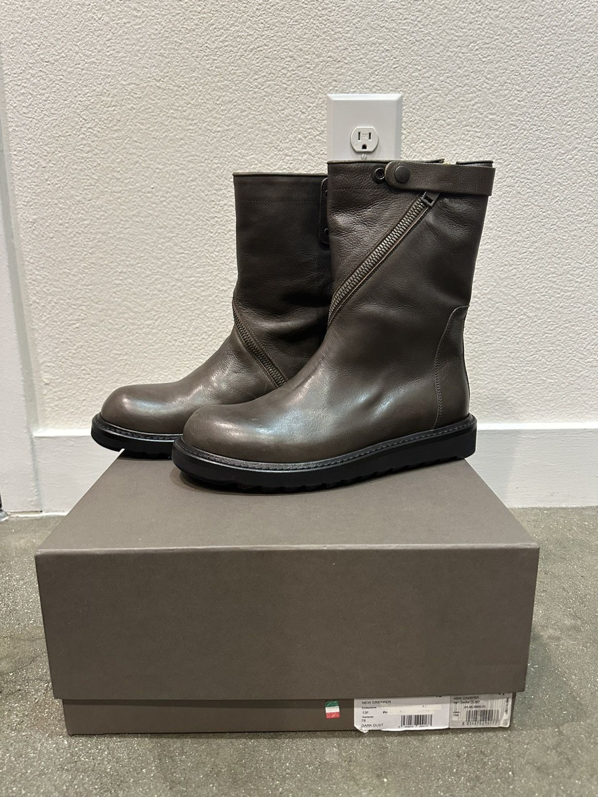 FW13 Plinth Spiral Calfskin Leather Creeper Boots 41